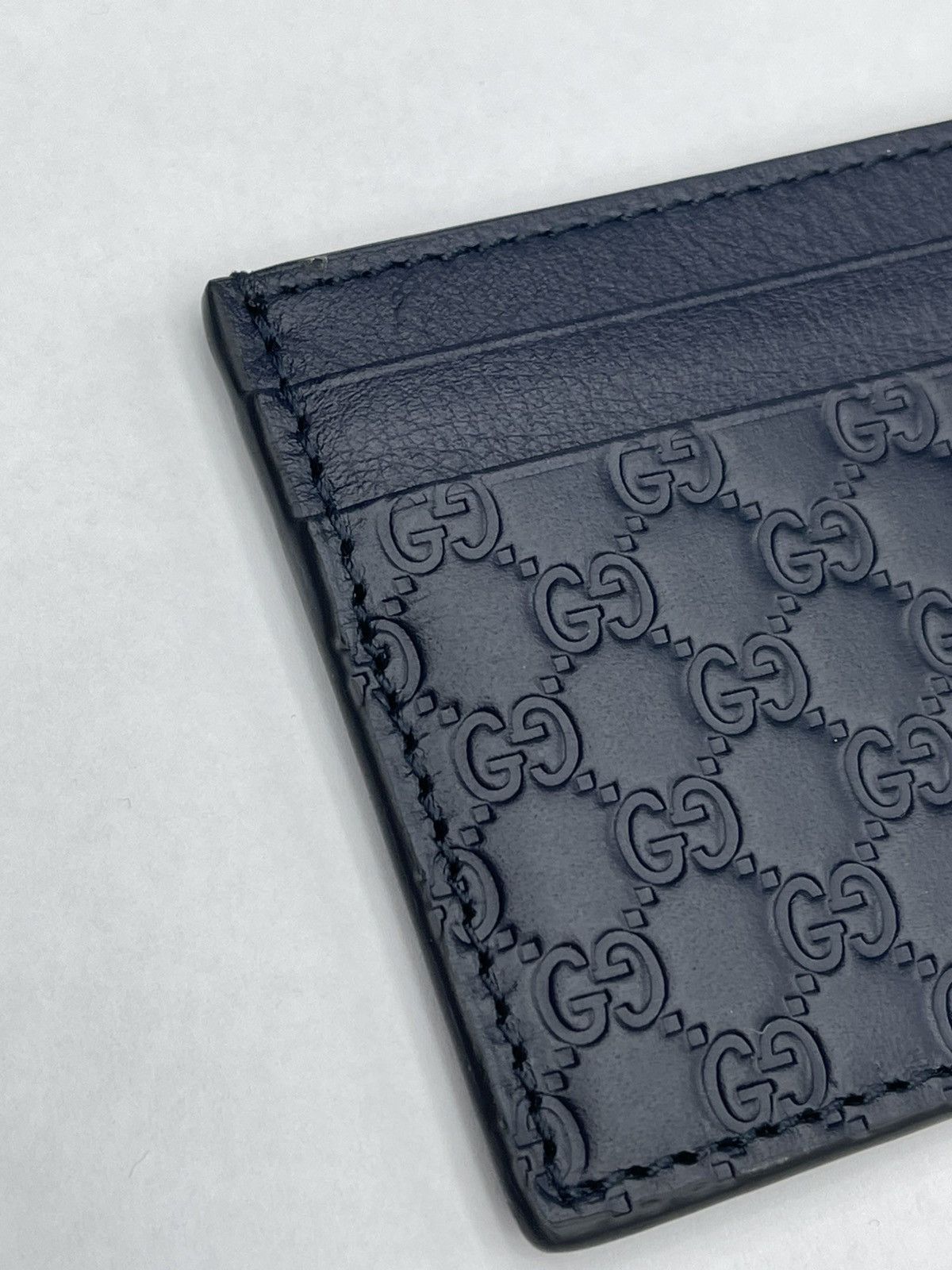 Gucci Gucci Micro Guccissima Navy Blue Card Holder Size ONE SIZE - 3 Thumbnail