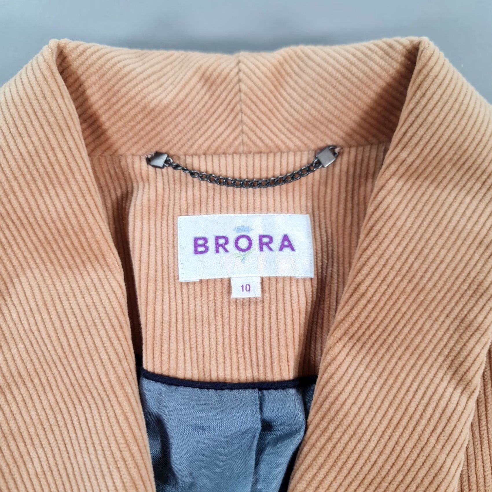 Vintage Brora Beige Blazer Womens 10 UK Corduroy Single Breasted Buttoned Jacket Mid-Length Casual Mens? No, Womens. Size L / US 10 / IT 46 - 3 Thumbnail