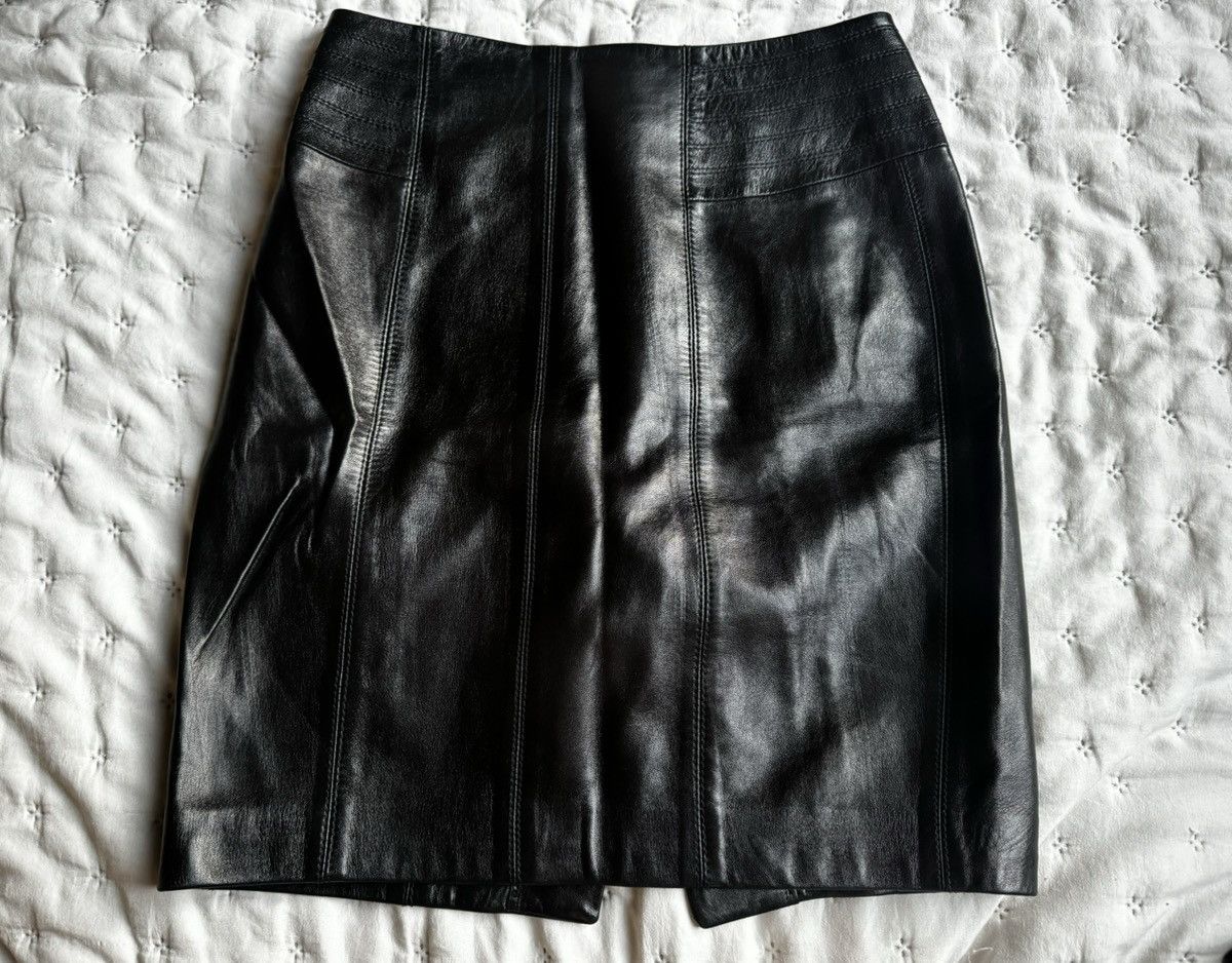 Vintage Leather skirt Size 26" / US 2 / IT 38 - 2 Thumbnail