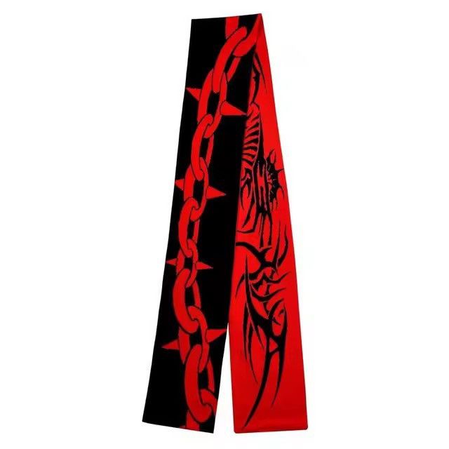 Other Abstract Streetwear Punk Gothic Black and Red Scarf Size ONE SIZE - 3 Thumbnail