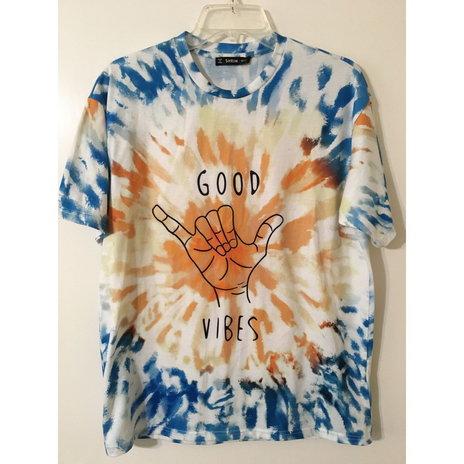Shein Good Vibes Hang Loose S/L Men’s Tie-Dye Short Sleeve T-shirt Size US S / EU 44-46 / 1 - 1 Thumbnail