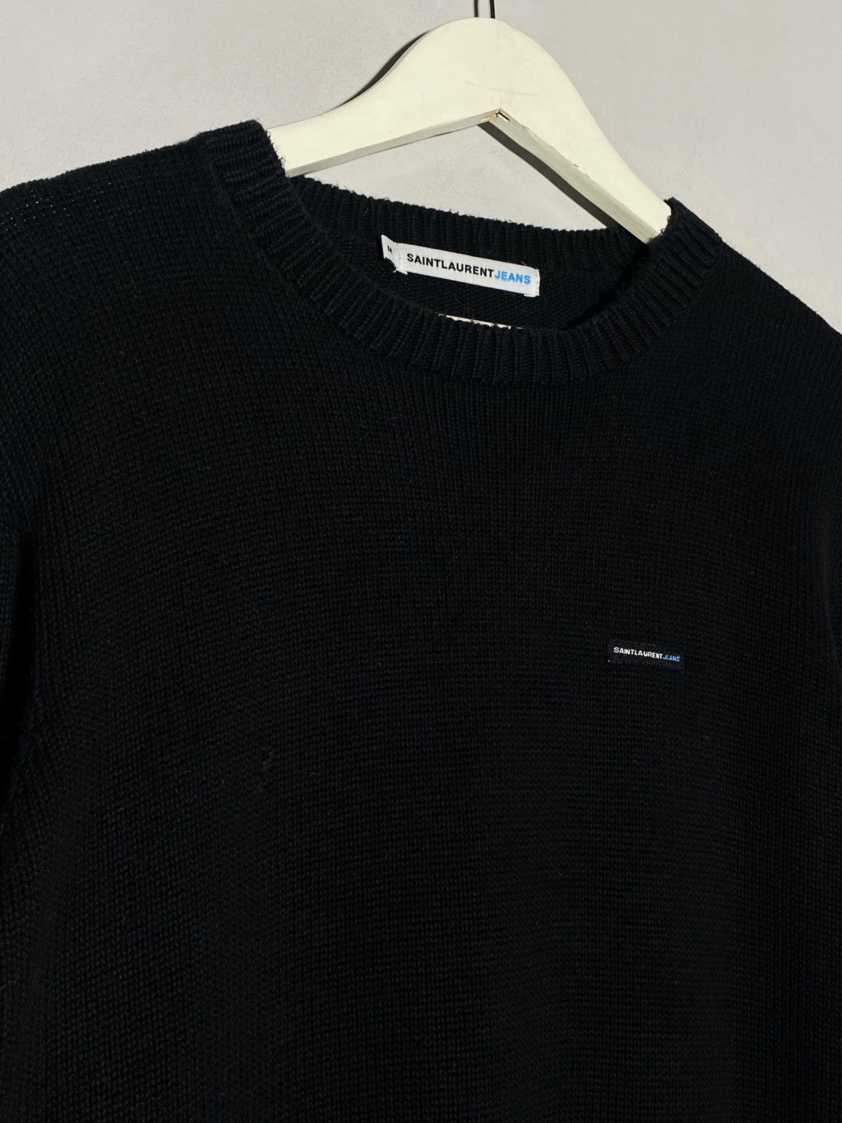 Saint Laurent Paris Saint Laurent Jeans YSL Men’s Cotton Black Sweater Size US M / EU 48-50 / 2 - 2 Thumbnail