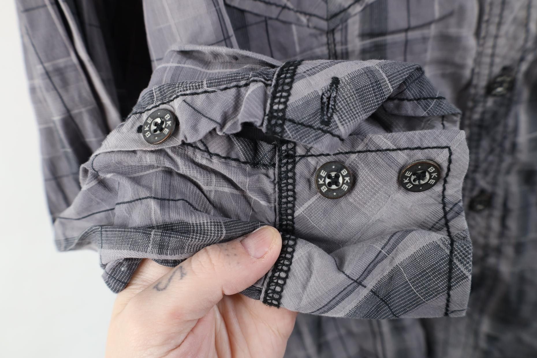 Vintage Buckle BKE Stretch Thick Stitch UFC MMA Button Shirt Plaid Size US M / EU 48-50 / 2 - 8 Thumbnail