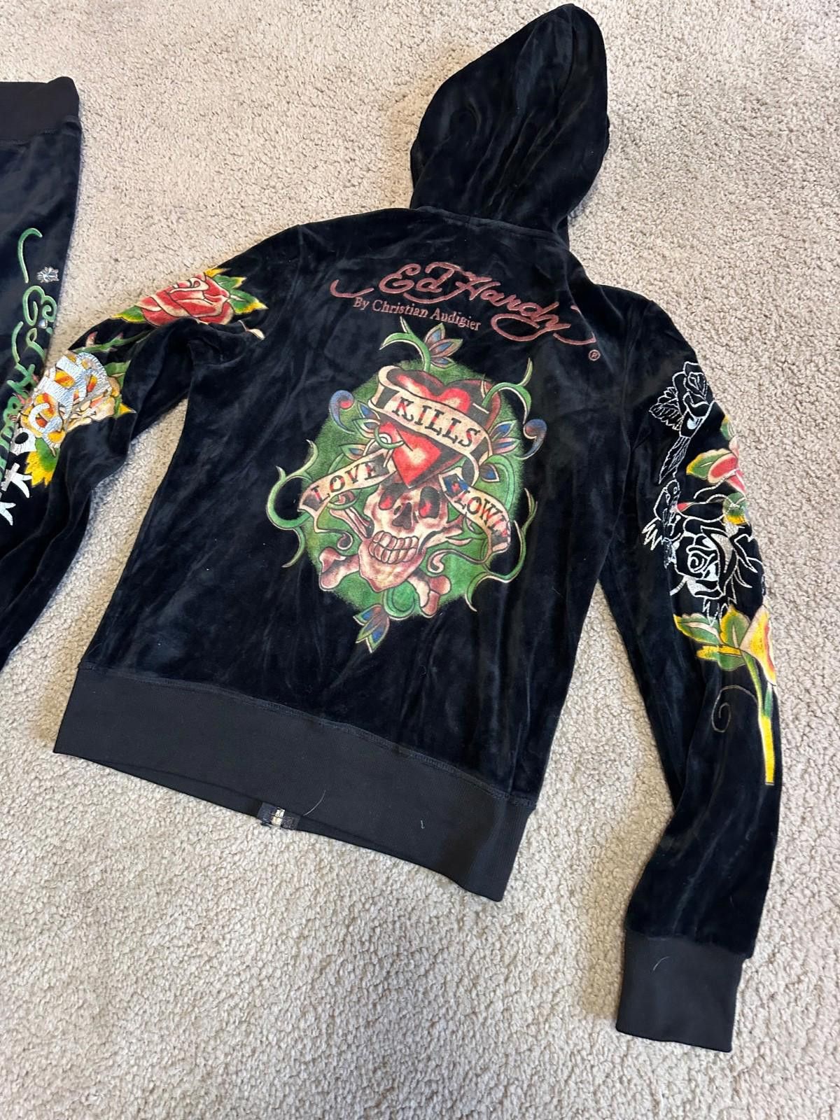 Ed Hardy Vintage Y2k Ed Hardy Tattoo Cropped Jacket pants Bundle Size L / US 10 / IT 46 - 11 Thumbnail