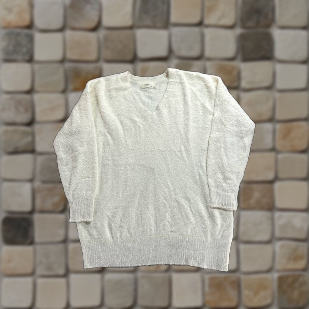 Anthropologie Anthropologie Sweater Womens Medium Beige Stretch Knit V-Neck Pullover Casual Winter Fall Knit Warm Wear Size M / US 6-8 / IT 42-44 - 1 Thumbnail