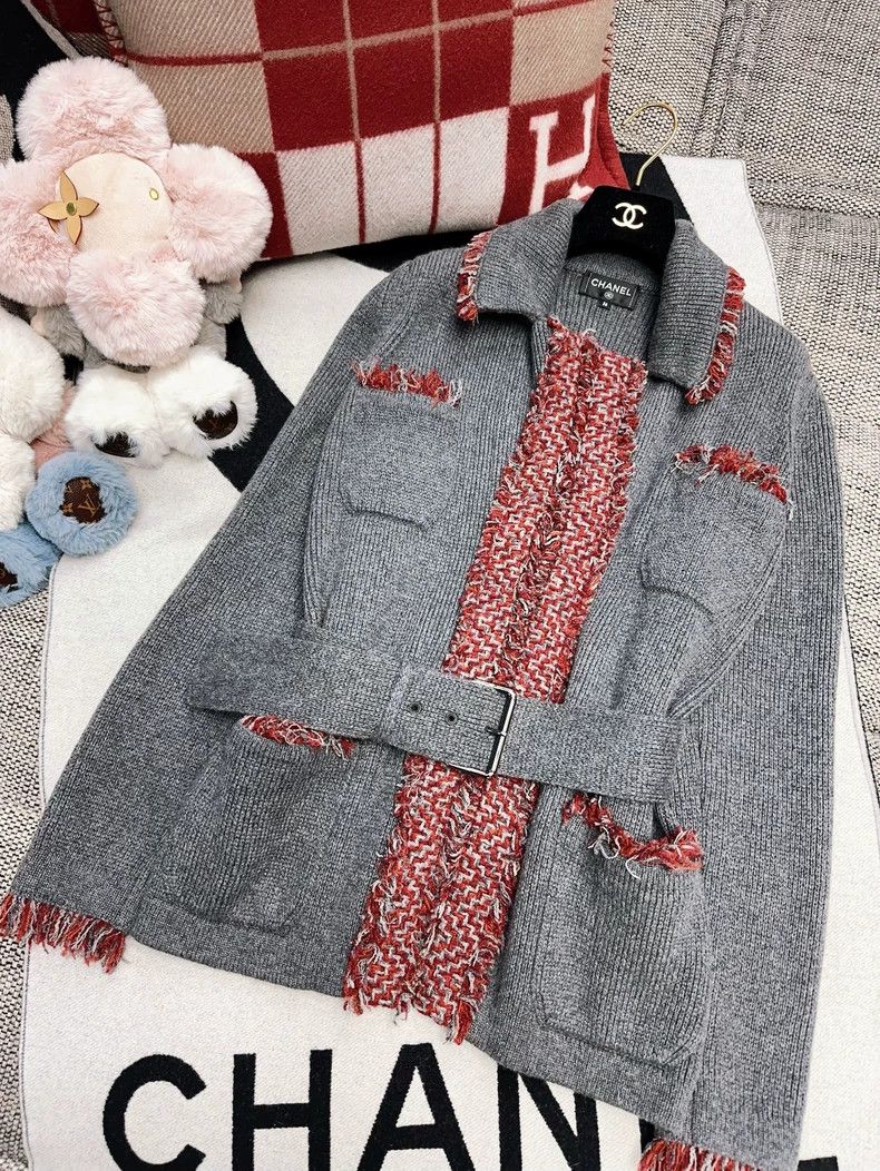 Chanel Chanel Gray tassel-edged knitted sweater coat Size XS / US 0-2 / IT 36-38 - 9 Thumbnail