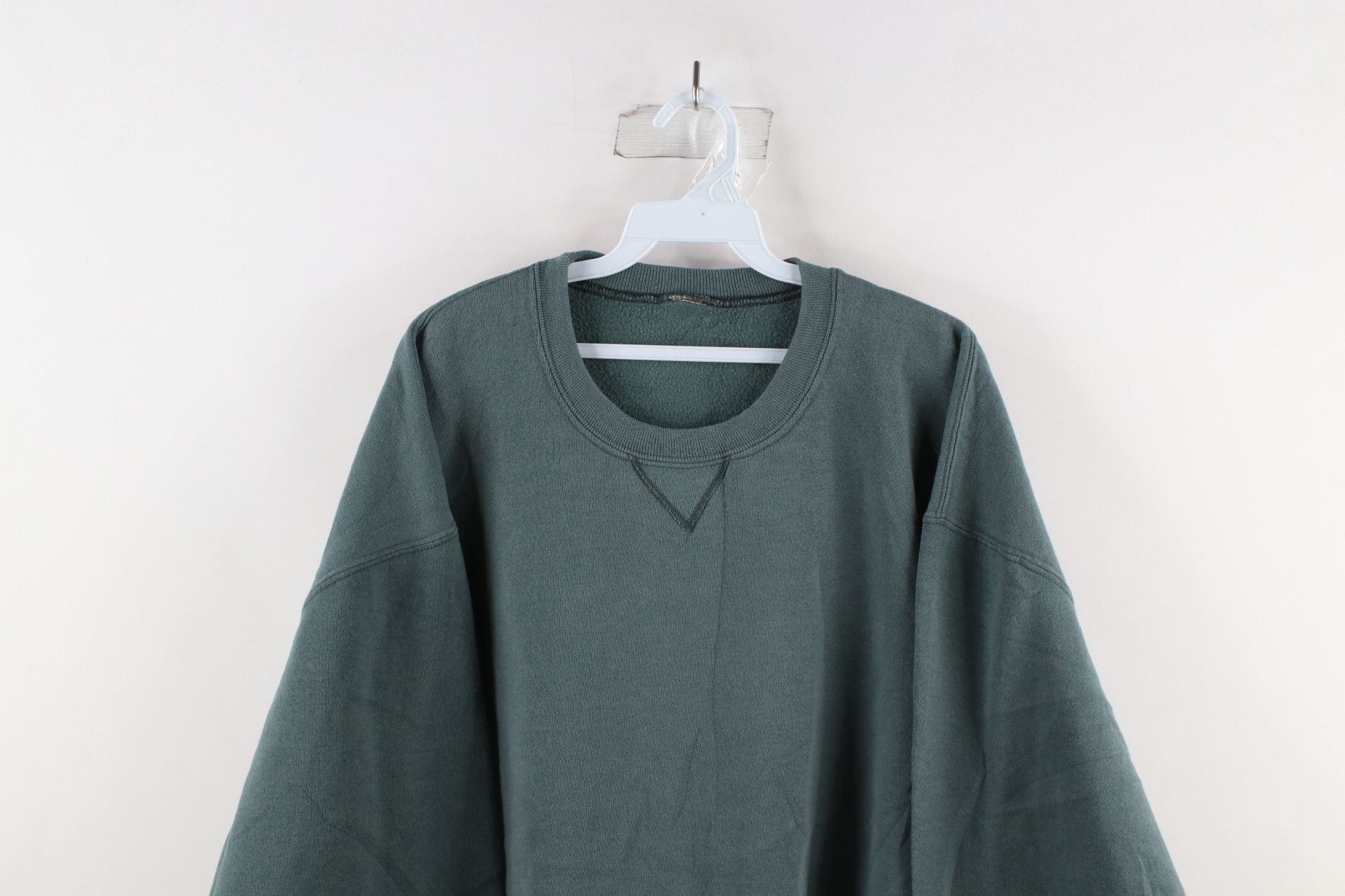 Russell Athletic Vintage 90s Russell Athletic Blank Crewneck Sweatshirt Green Size US XL / EU 56 / 4 - 2 Thumbnail