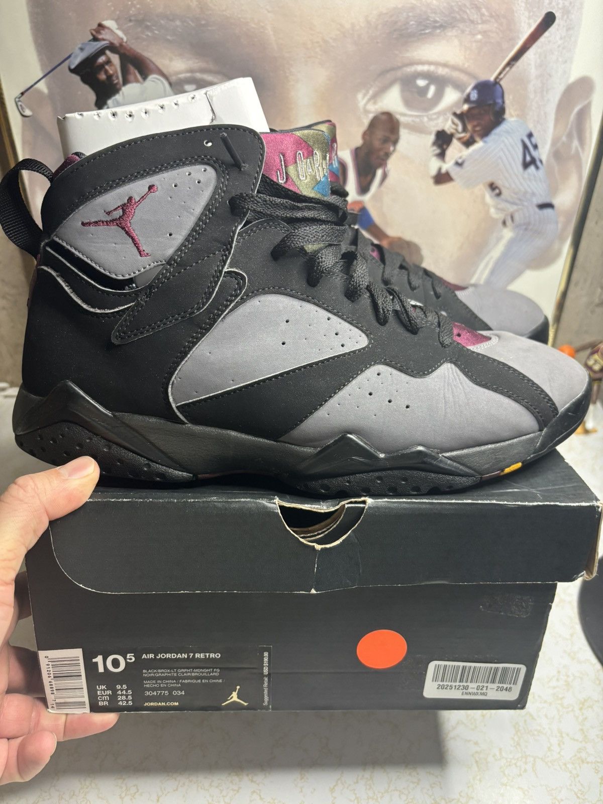 Jordan Brand Air Jordan 7 Retro 2015 Bordeaux 2015 Size US 10.5 / EU 43-44 - 1 Thumbnail