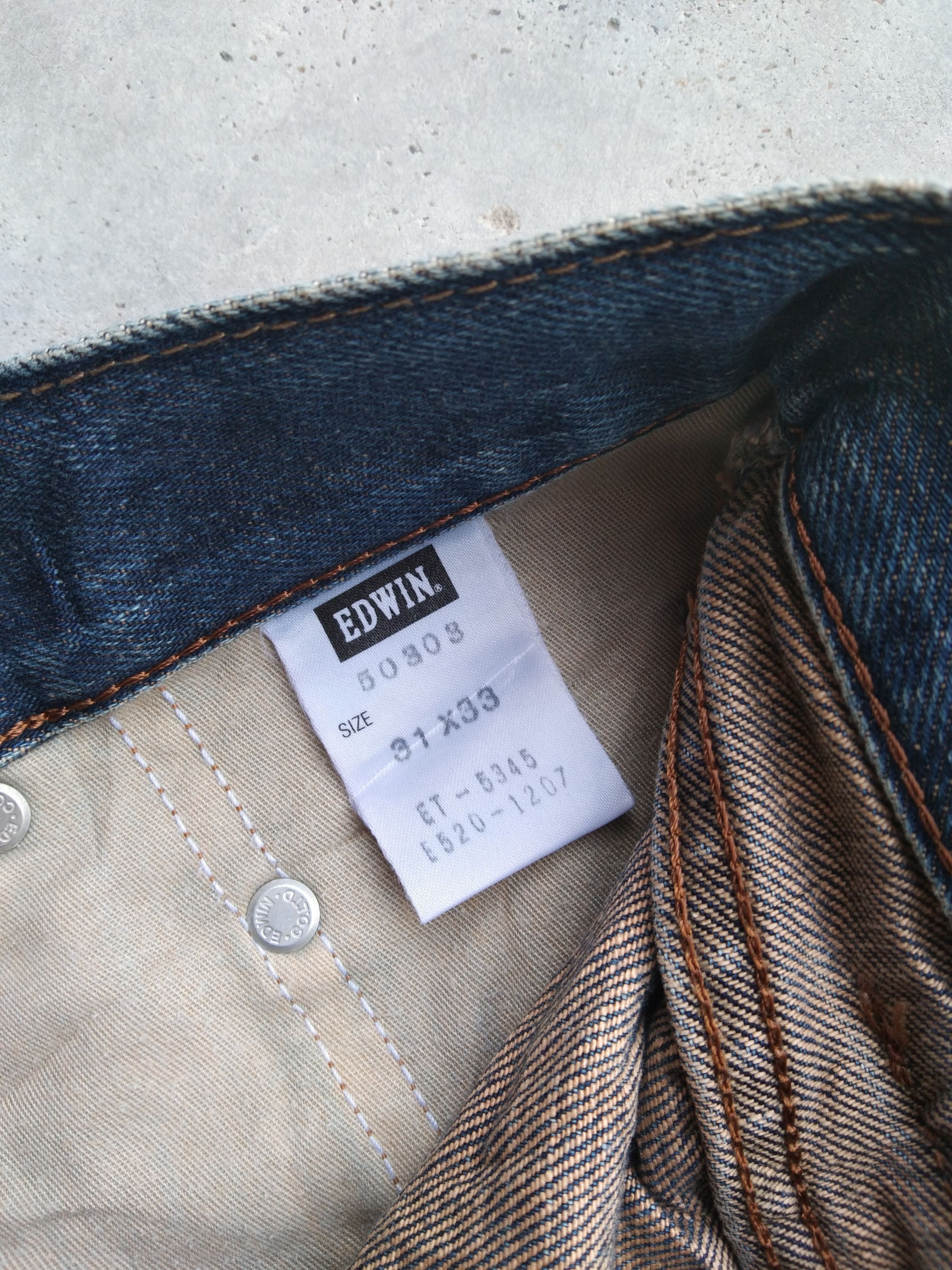 Japanese Brand Vintage Edwin Faded Blue Released Hem Distressed Jeans Size US 29 - 8 Thumbnail