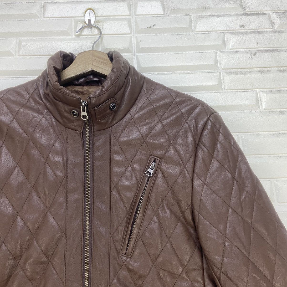 Genuine Leather × Japanese Brand Good Day Sheepskin Quilted Biker Racing Leather Jacket Size US S / EU 44-46 / 1 - 5 Thumbnail