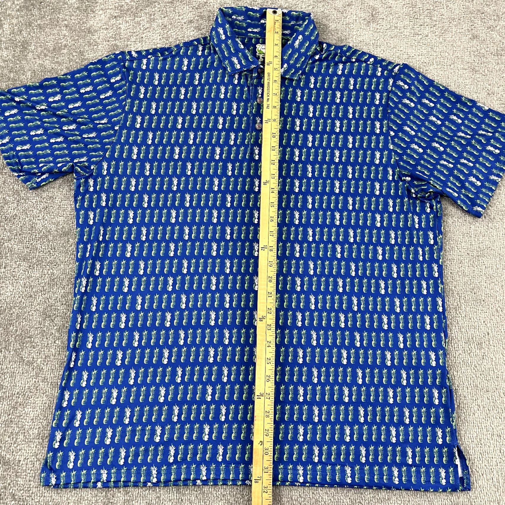 Tailorbyrd TAILORBYRD Polo Shirt Mens 2XL Blue Green Pineapple Golf Performance Sport Shirt Size US XXL / EU 58 / 5 - 3 Thumbnail