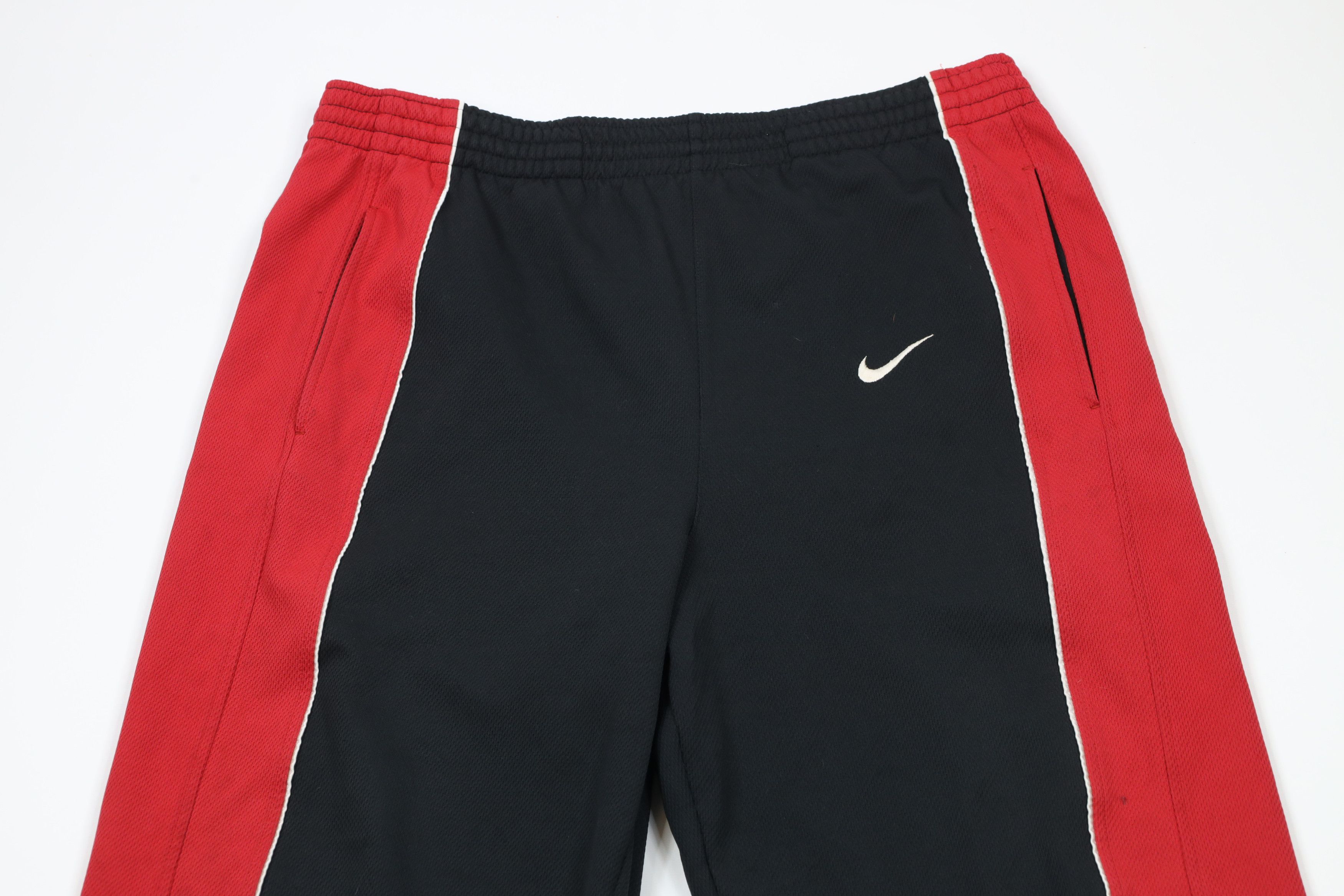 Nike × Vintage Vintage Nike Basketball Mini Swoosh Wide Leg Pants Black Size US 36 / EU 52 - 2 Thumbnail