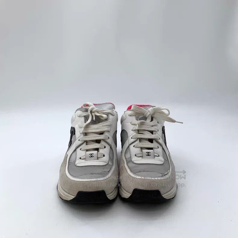 Chanel Chanel Gray logo lasing casual flat sneakers Size US 6.5 / IT 36.5 - 3 Thumbnail