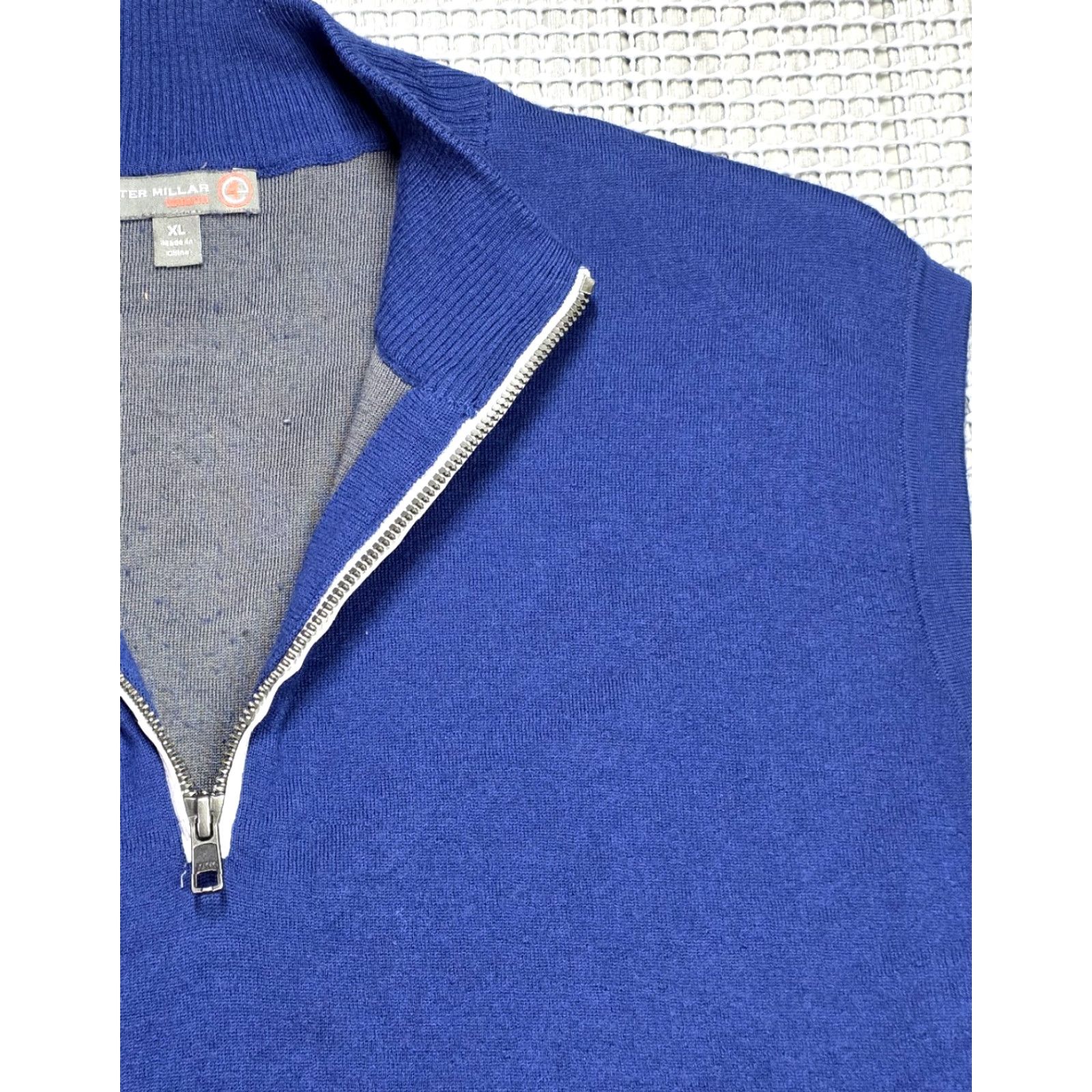 Peter Millar Peter Millar Blue Sweater Vest Men XL Merino Wool 1/4 Zip Sleeveless V-Neck Casual Golf Winter Fall All Seasons - Mens Size US XL / EU 56 / 4 - 4 Thumbnail