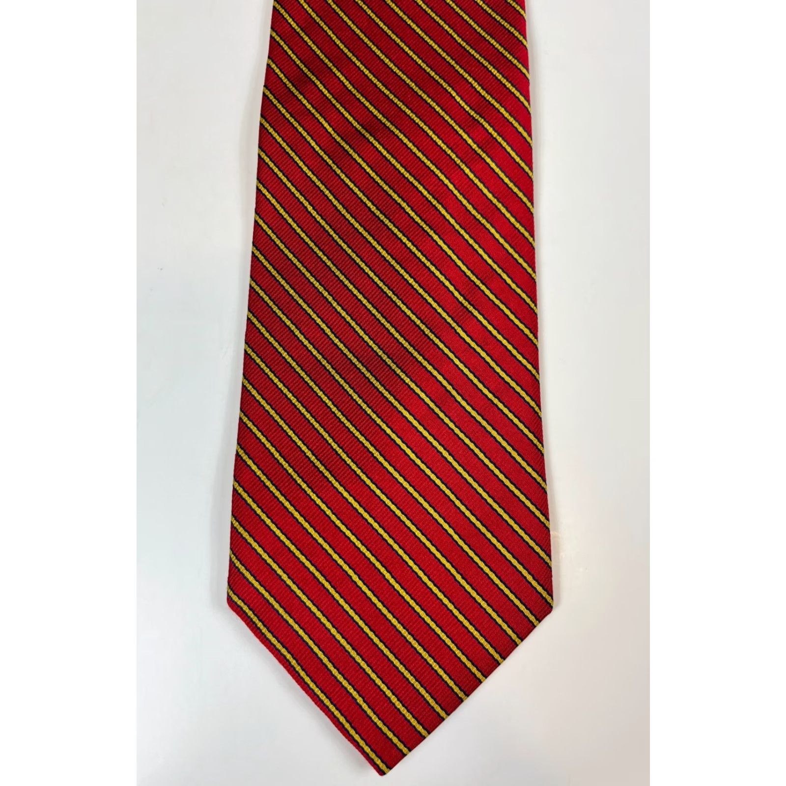 Brooks Brothers Brooks Brothers Makers Silk Tie Striped Men’s Tie, Red, 100% Silk, Woven in England, Made in USA, Length 58", Width 3.75" Size ONE SIZE - 4 Thumbnail