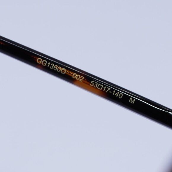 Gucci Gucci GG1360O 002 Eyeglasses Dark Havana 53mm Cat Eye Frame Size ONE SIZE - 9 Thumbnail