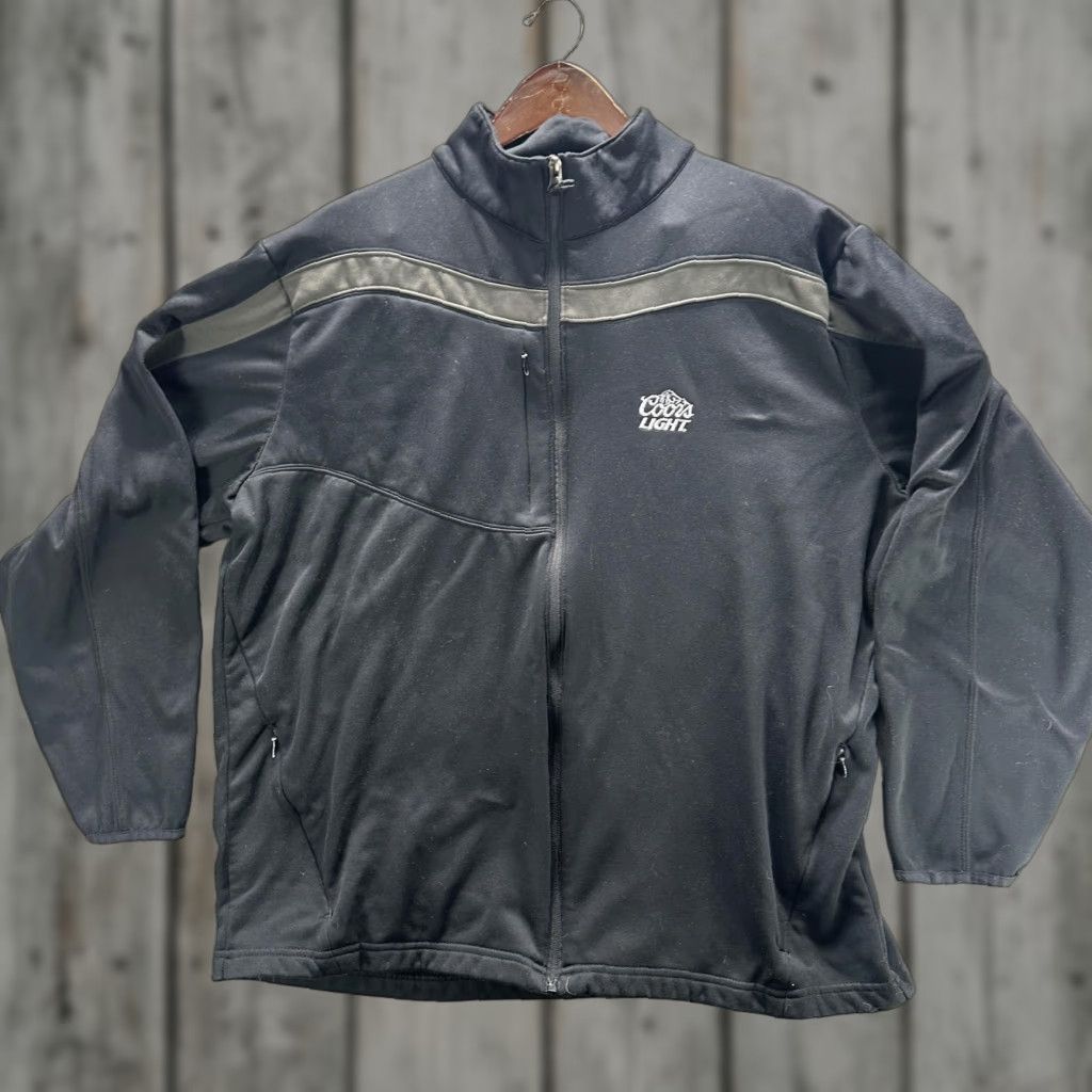Vintage Antigua Jacket Mens XL Black Coors Light Beer Softshell Full Zip Lined Fleece Pockets Embroidered Logo Size US XL / EU 56 / 4 - 1 Thumbnail