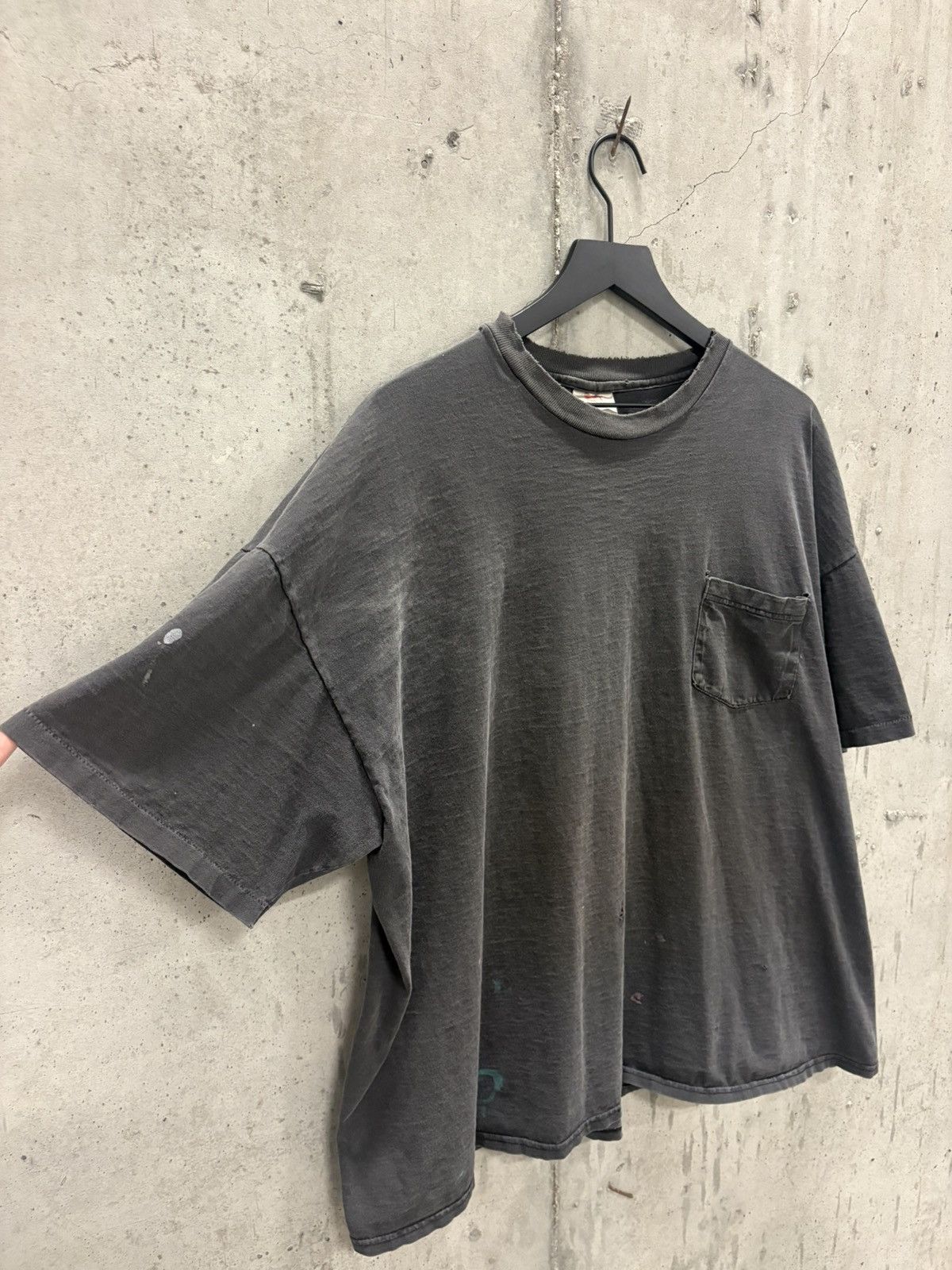 Vintage Vintage Blank Shirt Pocket Faded Boxy Distressed Grunge Band Size US XXL / EU 58 / 5 - 4 Thumbnail