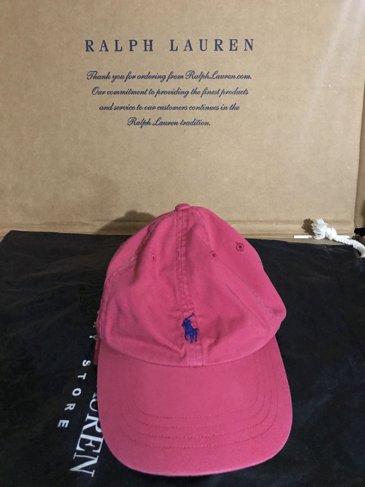 Polo Ralph Lauren Polo Ralph Lauren Pink Hat Blue Pony Leather Strap OS Size ONE SIZE - 1 Thumbnail
