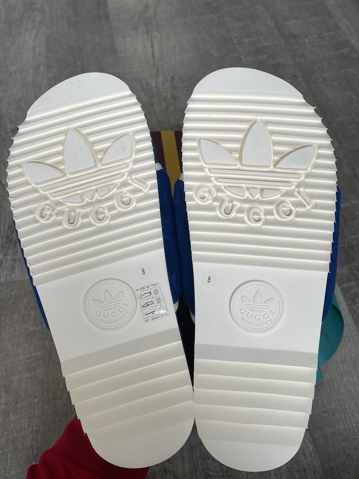 Adidas × Gucci Gucci X Adidas Slides Blue Size US 8 / EU 41 - 5 Thumbnail