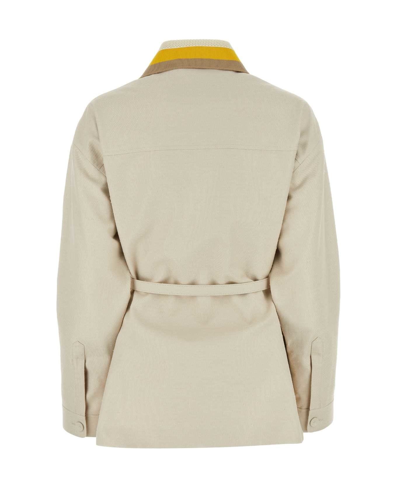 Fendi o1s1wg110825 Jacket in Beige Size S / US 4 / IT 40 - 2 Thumbnail
