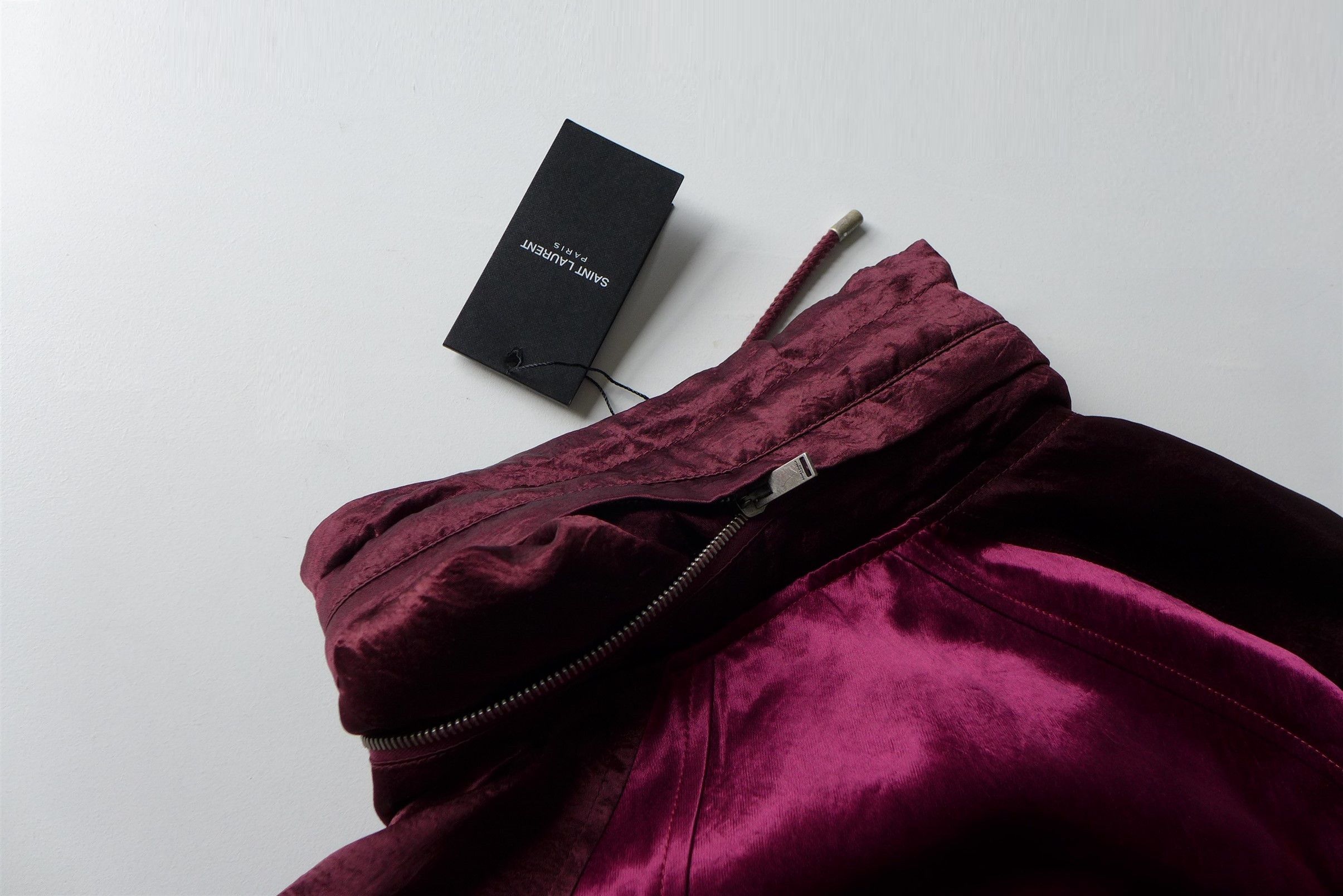 Saint Laurent Paris Size 50 - Saint Laurent Track Jacket - Burgundy Satin Size US M / EU 48-50 / 2 - 5 Thumbnail