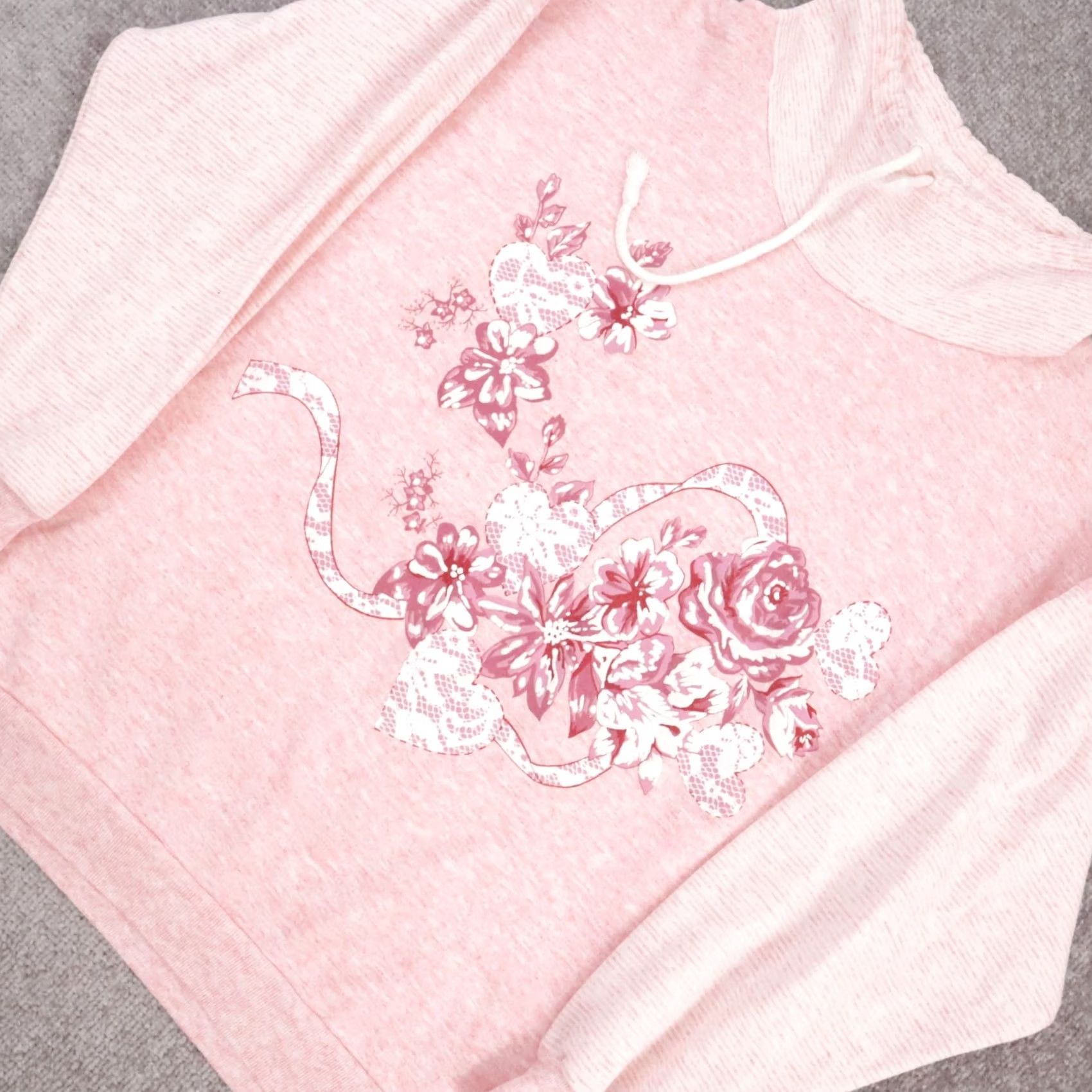 Vintage VINTAGE Women's Sweatshirt Pink 90s Floral Roses Made in USA XL Long Sleeve Pullover Sweatshirt Womens Size XL / US 12-14 / IT 48-50 - 6 Thumbnail