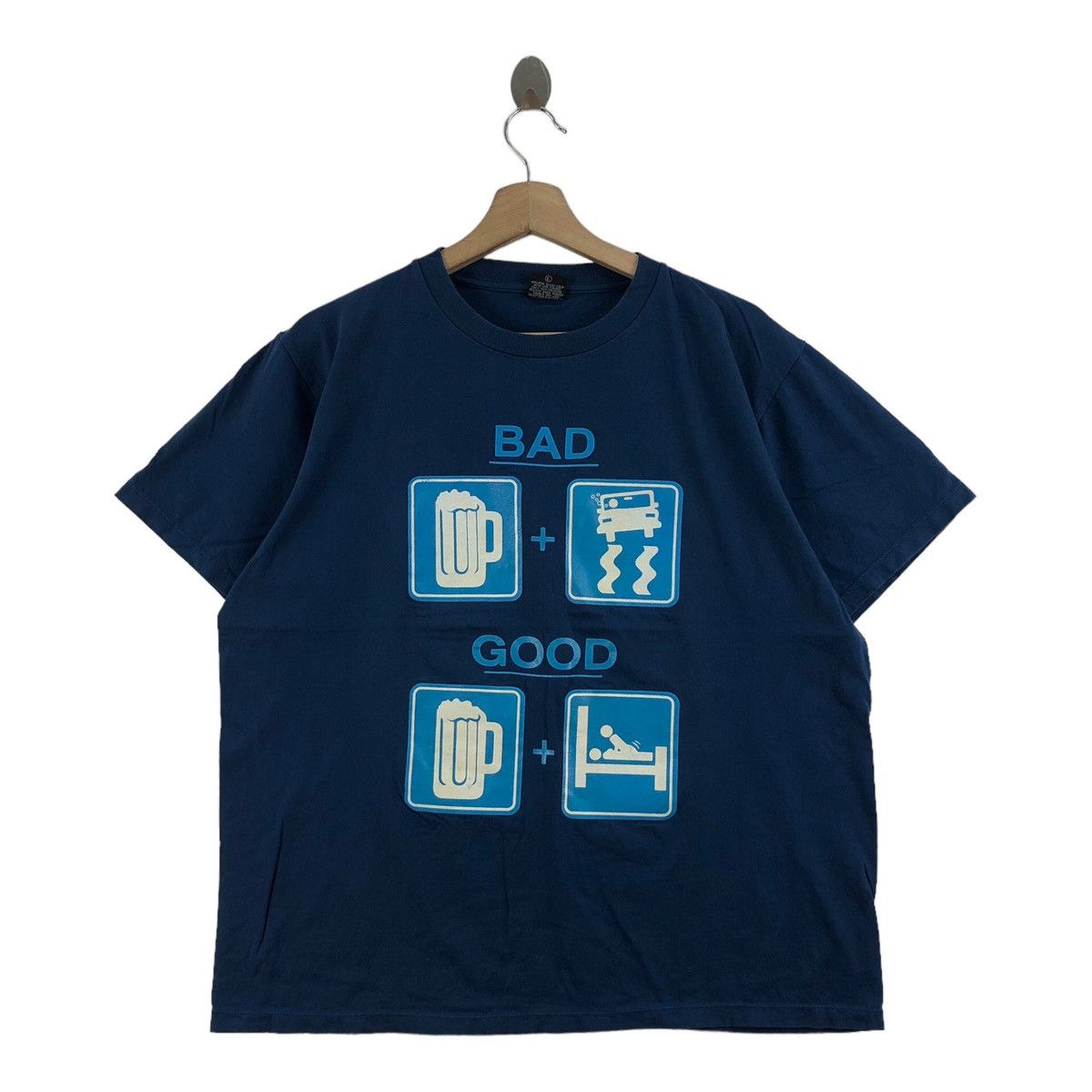 Vintage Vintage Bad Good Graphics T-Shirt Size US L / EU 52-54 / 3 - 1 Thumbnail