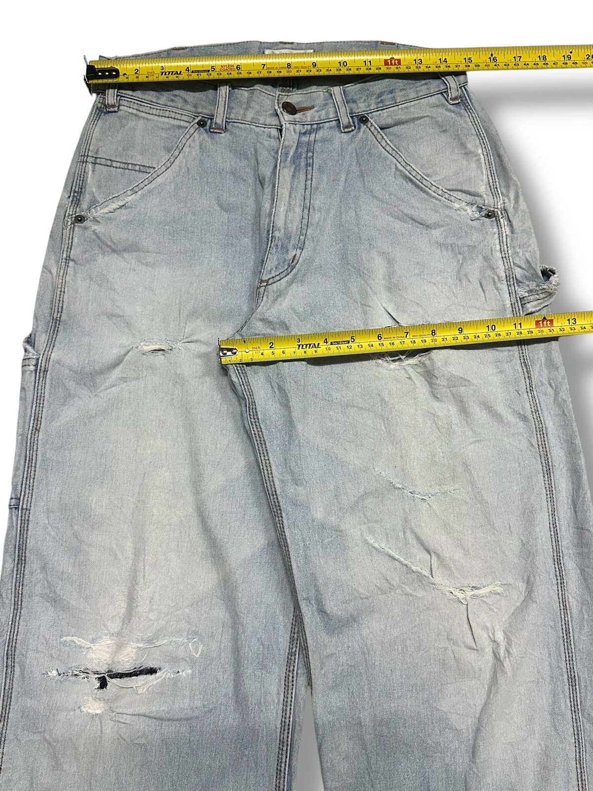 Japanese Brand BC Factory Distressed Baggy Loose Style With Faded Wash Size US 30 / EU 46 - 14 Thumbnail