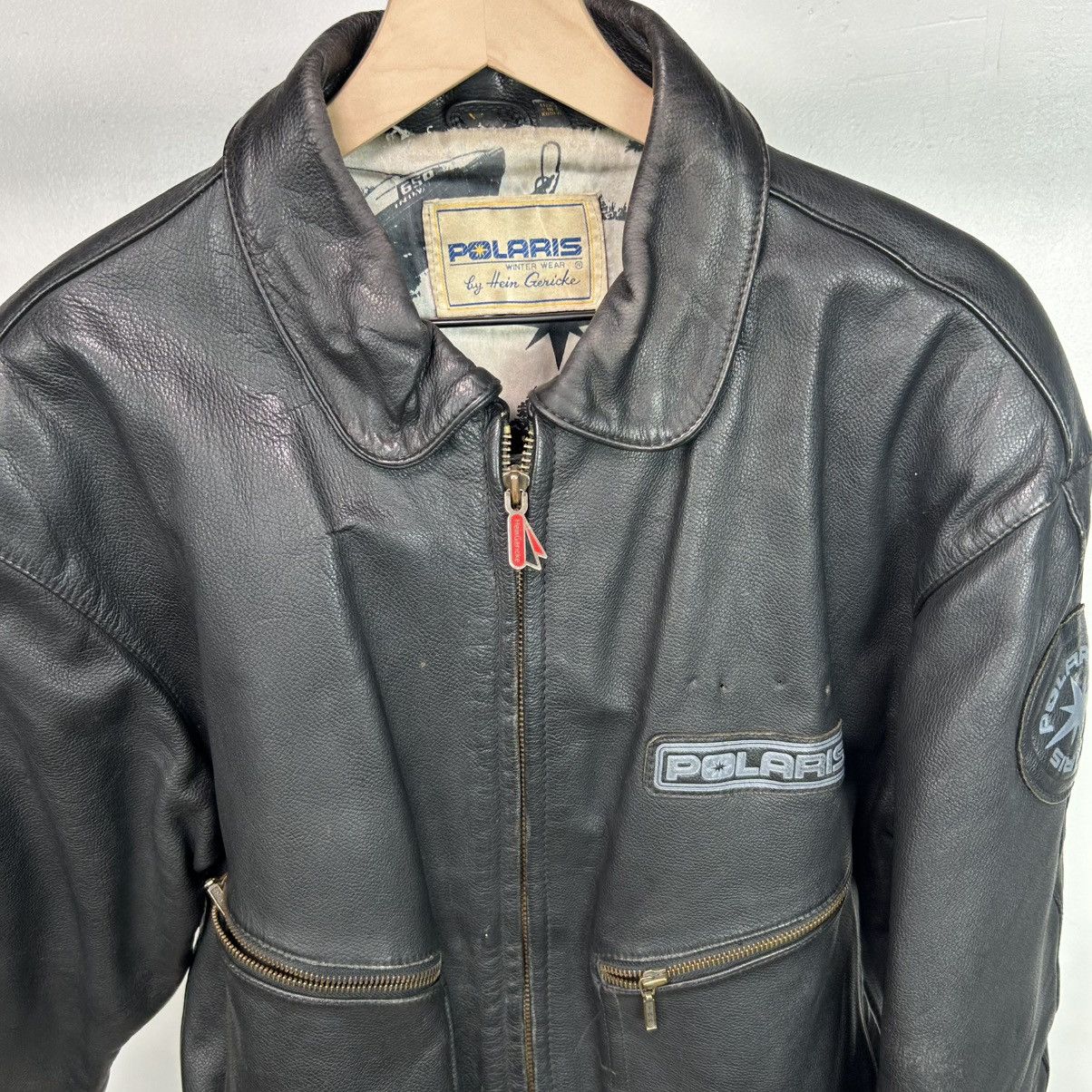 Other VTG Polaris Black Leather Hein Gericke Snowmobile Jacket Size US L / EU 52-54 / 3 - 4 Thumbnail