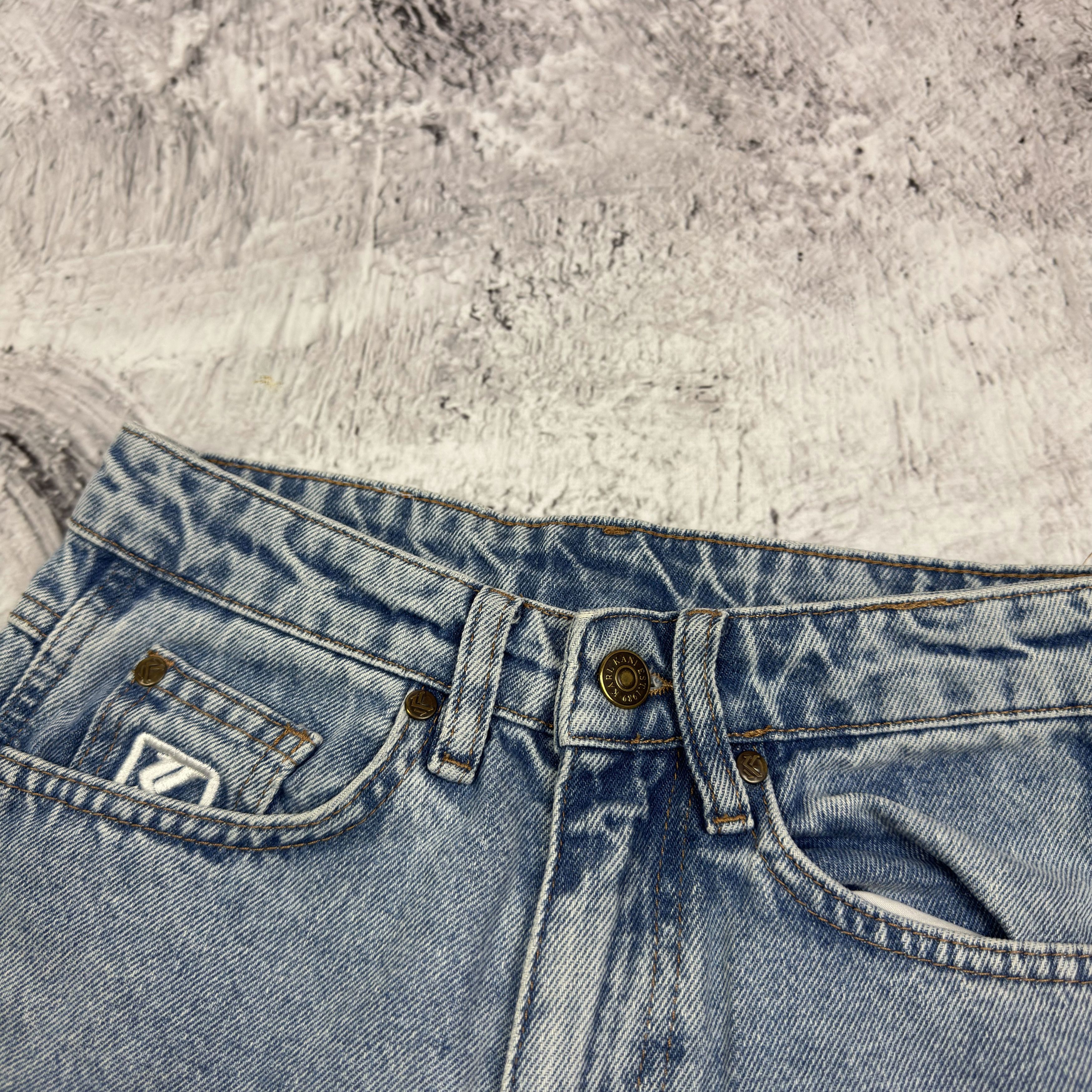 Karl Kani Karl Kani Women's Blue Denim Workwear Straight Leg Jeans 2XS Size 28" / US 6 / IT 42 - 5 Thumbnail
