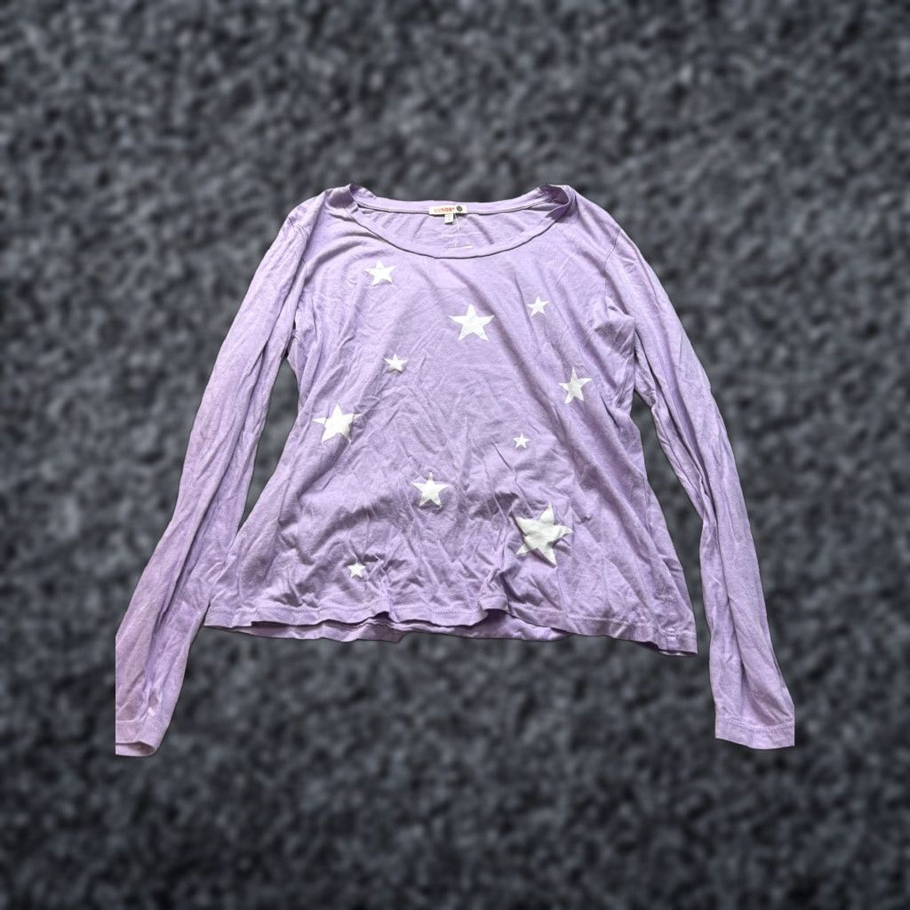Sundry Sundry Womens Cropped Shirt M Purple Stars 3/4 Sleeve T-Shirt Size M / US 6-8 / IT 42-44 - 1 Thumbnail