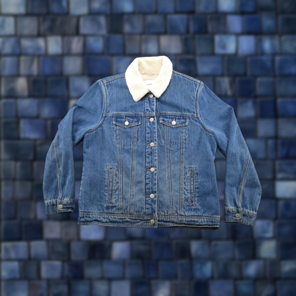 Old Navy Old Navy Denim Jacket Blue L Women's Button Up Lined Cotton Trucker Casual Vintage No Size L / US 10 / IT 46 - 1 Thumbnail