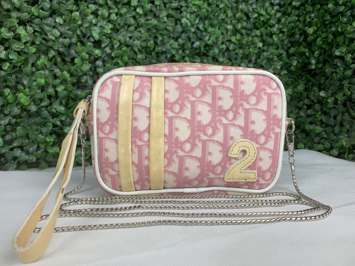 Dior Christian Dior Trotter Monogram Wrist Bag Pink Canvas Size ONE SIZE - 2 Thumbnail