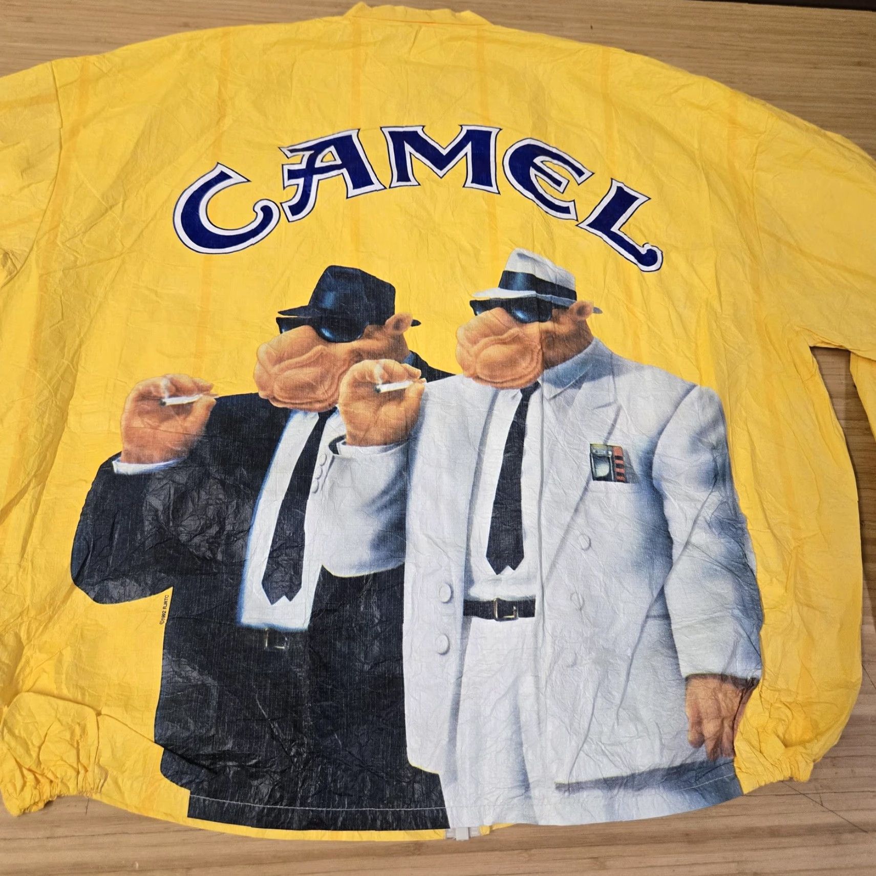 Camel VINTAGE Camel Jacket Mens XL Yellow Tyvek Blues Brothers Promo Windbreaker 90s Size US XL / EU 56 / 4 - 6 Thumbnail