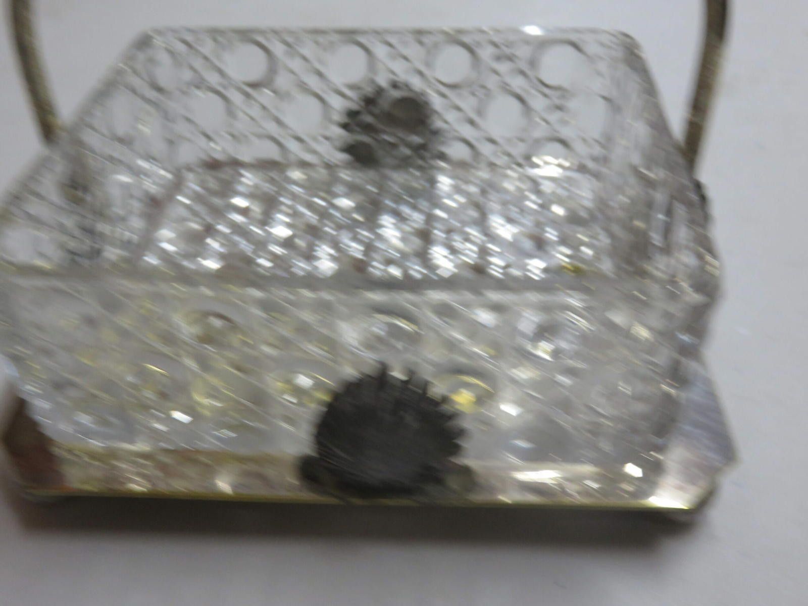 The Unbranded Brand Antique Cut Crystal Trinket Dish With Silver Plated Stand Size ONE SIZE - 3 Thumbnail