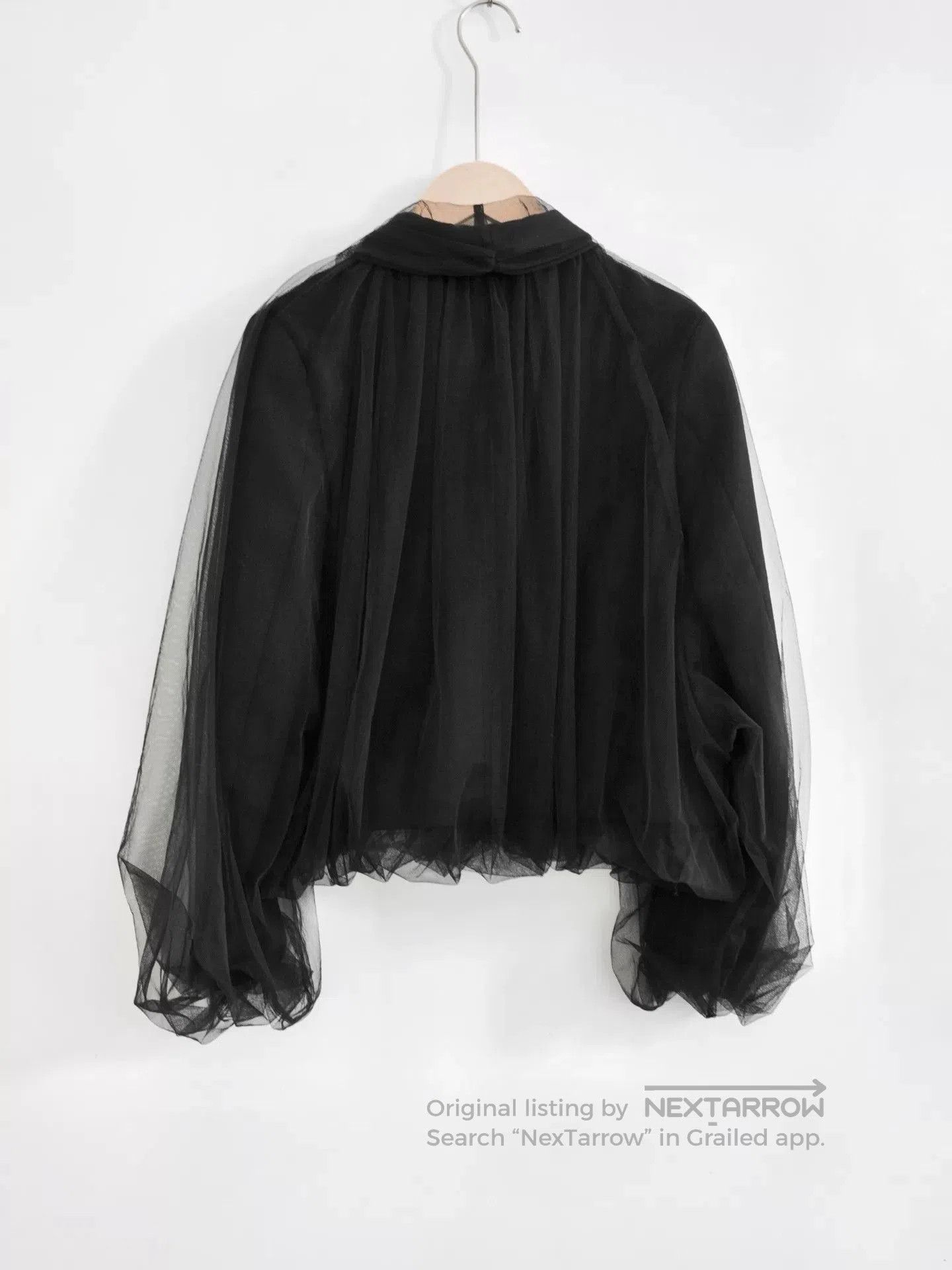 Noir Kei Ninomiya black wool and tulle blazer. Size S / US 4 / IT 40 - 5 Thumbnail