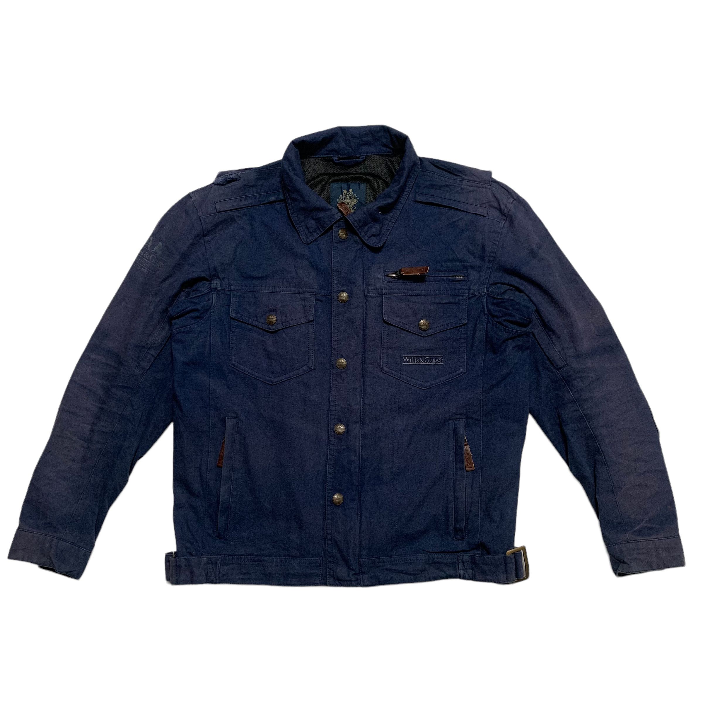 image of Willis Geiger Willis & Geiger Motorcycle Rider Jacket in Blue, Men's (Size Medium)