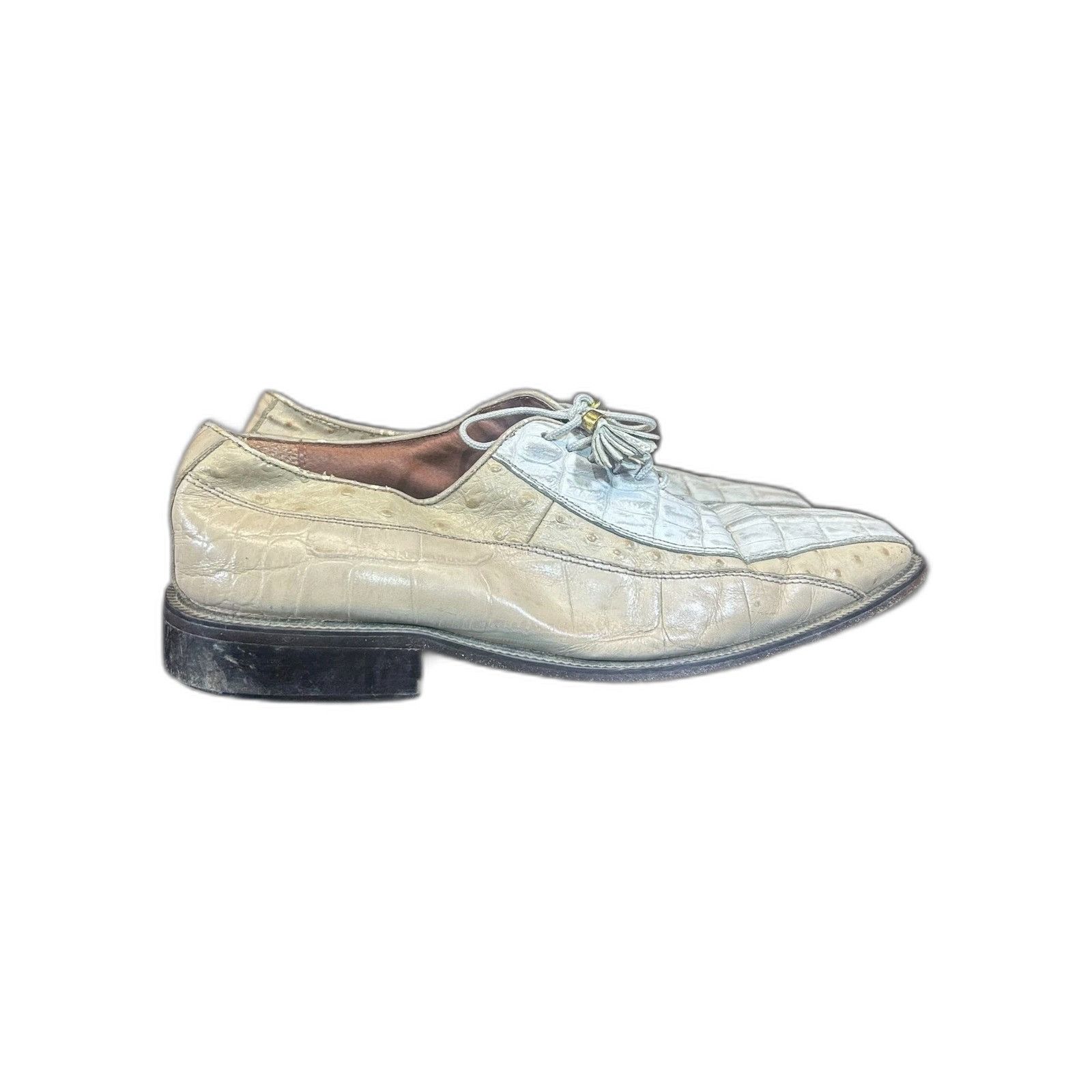 Vintage Marco Vicci Alligator Skin White Oxford Dress Shoe Square To Size US 11 / EU 44 - 1 Thumbnail