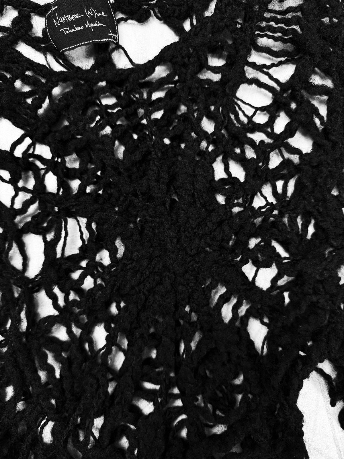 Number (N)ine SS05 Number (N)ine ‘Nightcrawler’ Spiderweb Black Wool Knit Sweater Size US M / EU 48-50 / 2 - 2 Thumbnail