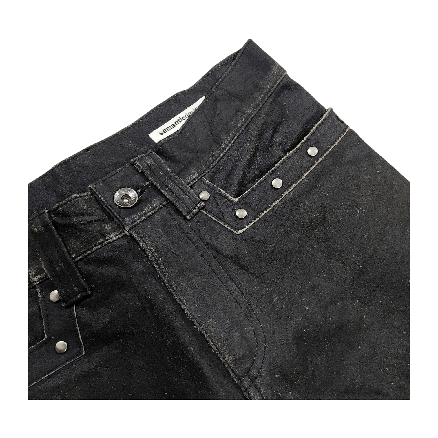 semanticdesign Semantic Design Studded Bikers Cowhide Leather Pants Size US 28 / EU 44 - 4 Thumbnail