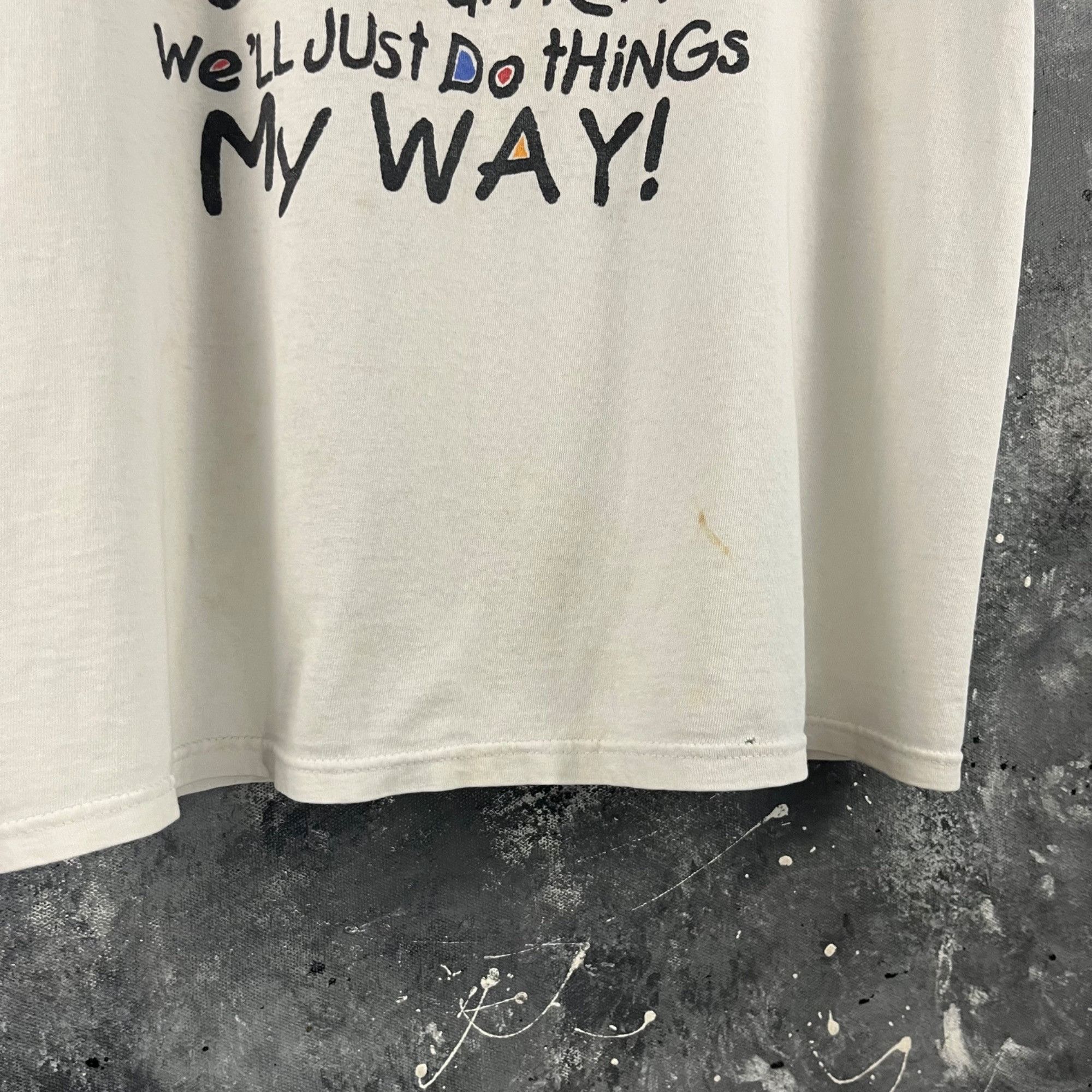 Vintage Vintage 90’s Humor script shirt Size US L / EU 52-54 / 3 - 5 Thumbnail