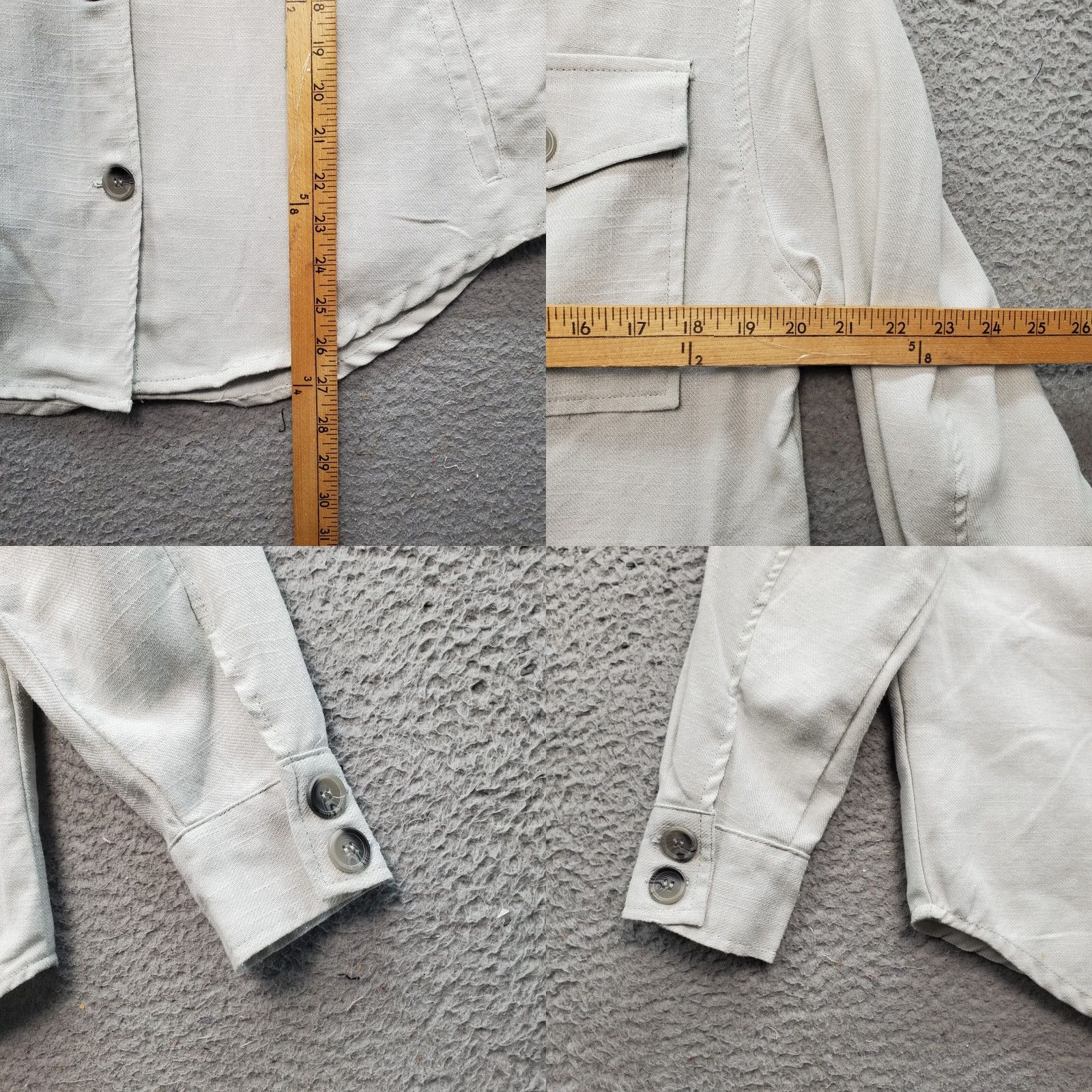 Vintage Ashley Shirt Men's S Gray Long Sleeve Button-Up Collar 2 Pocket Flap Cotton Size US S / EU 44-46 / 1 - 8 Thumbnail
