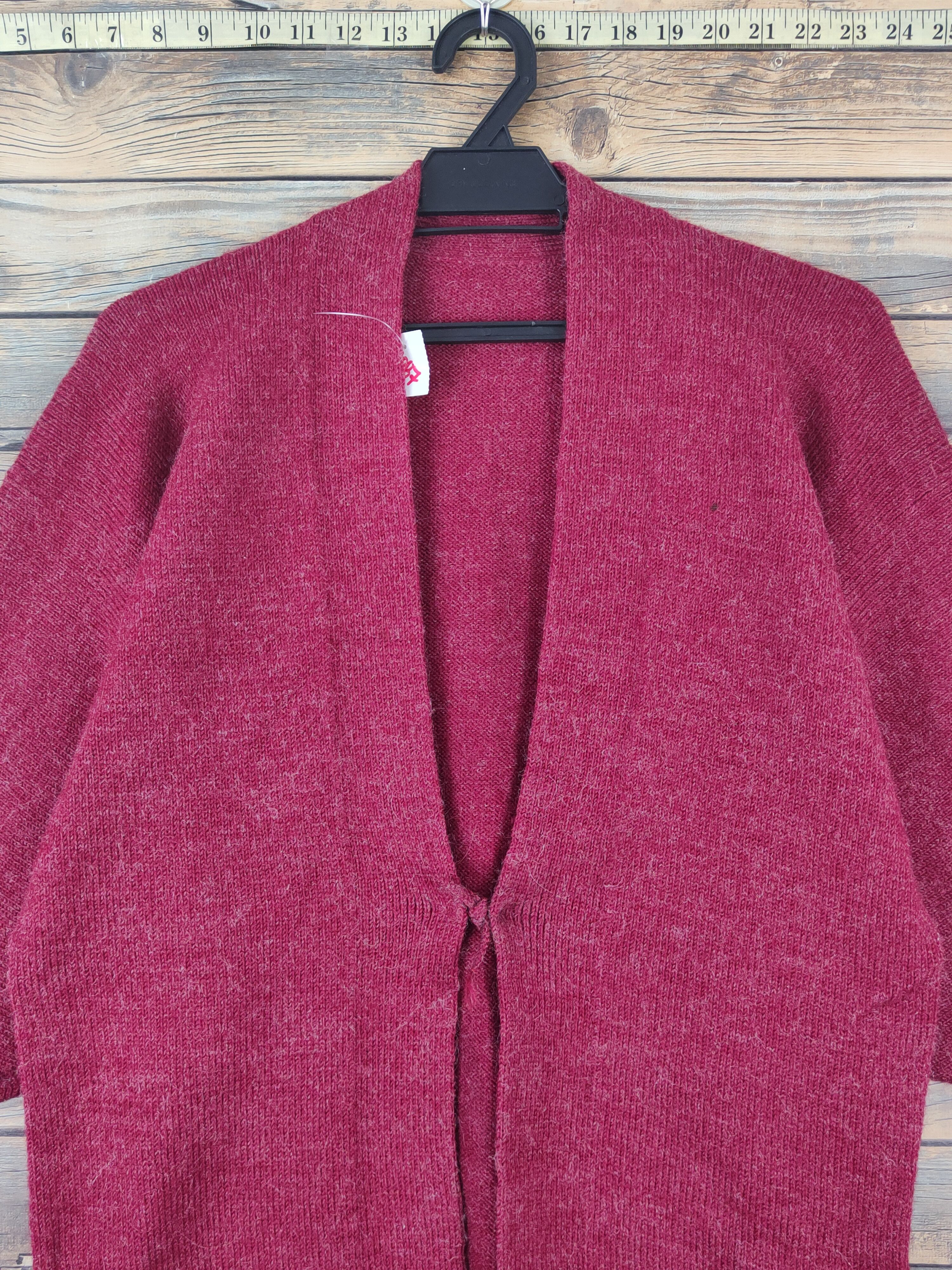 Homespun Knitwear × Japanese Brand × Vintage Japanese Brand Red Knitwear Kimono cardigan #W1087 Size M / US 6-8 / IT 42-44 - 2 Thumbnail