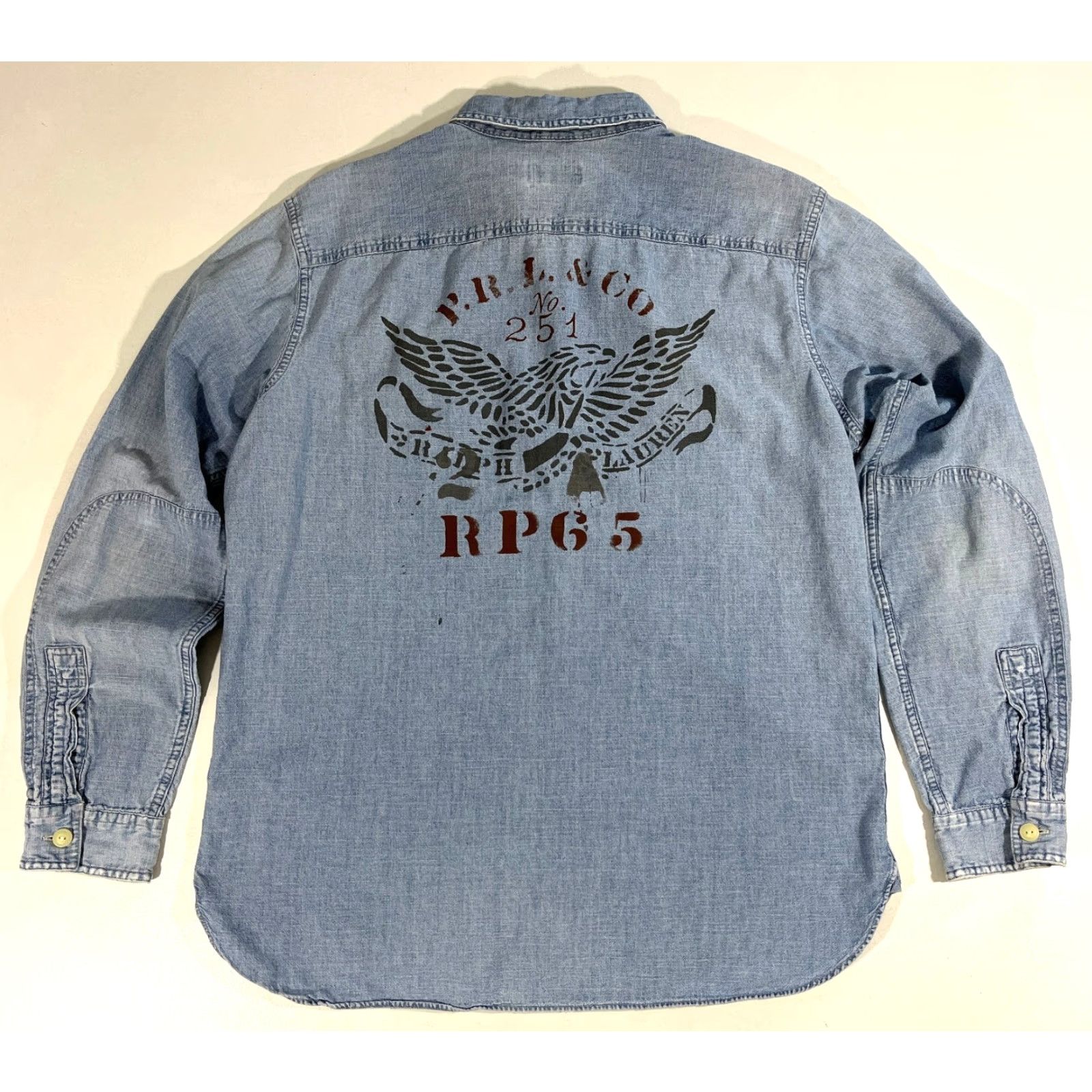 Polo Ralph Lauren VINTAGE Polo Ralph Lauren Shirt Polo Ralph Lauren Shirt Mens Blue Chambray Print Double-Sided Sz L Size US L / EU 52-54 / 3 - 5 Thumbnail