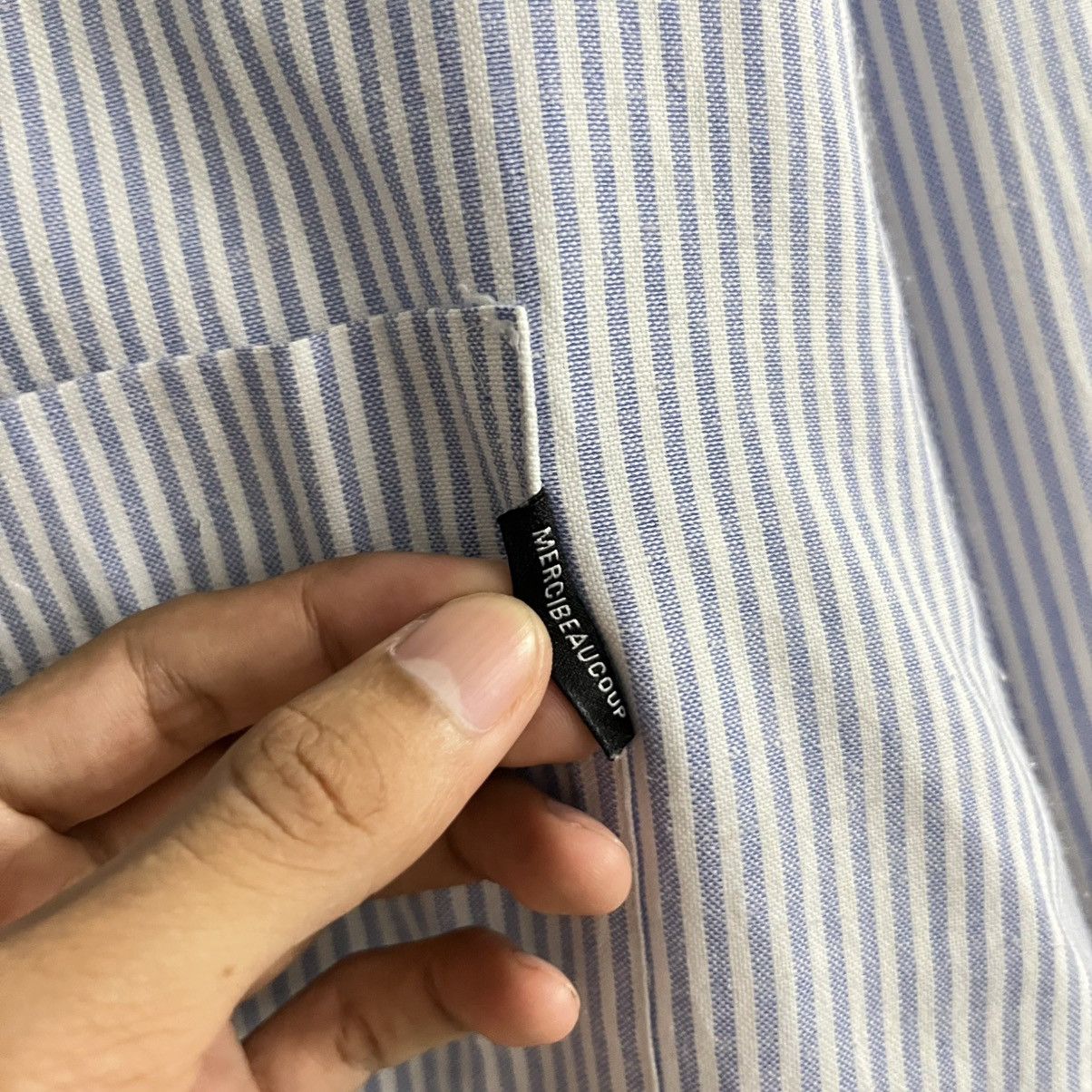 Issey Miyake Mercibeaucop - Striped Boxy Fit Ls Button Up Size US L / EU 52-54 / 3 - 4 Thumbnail