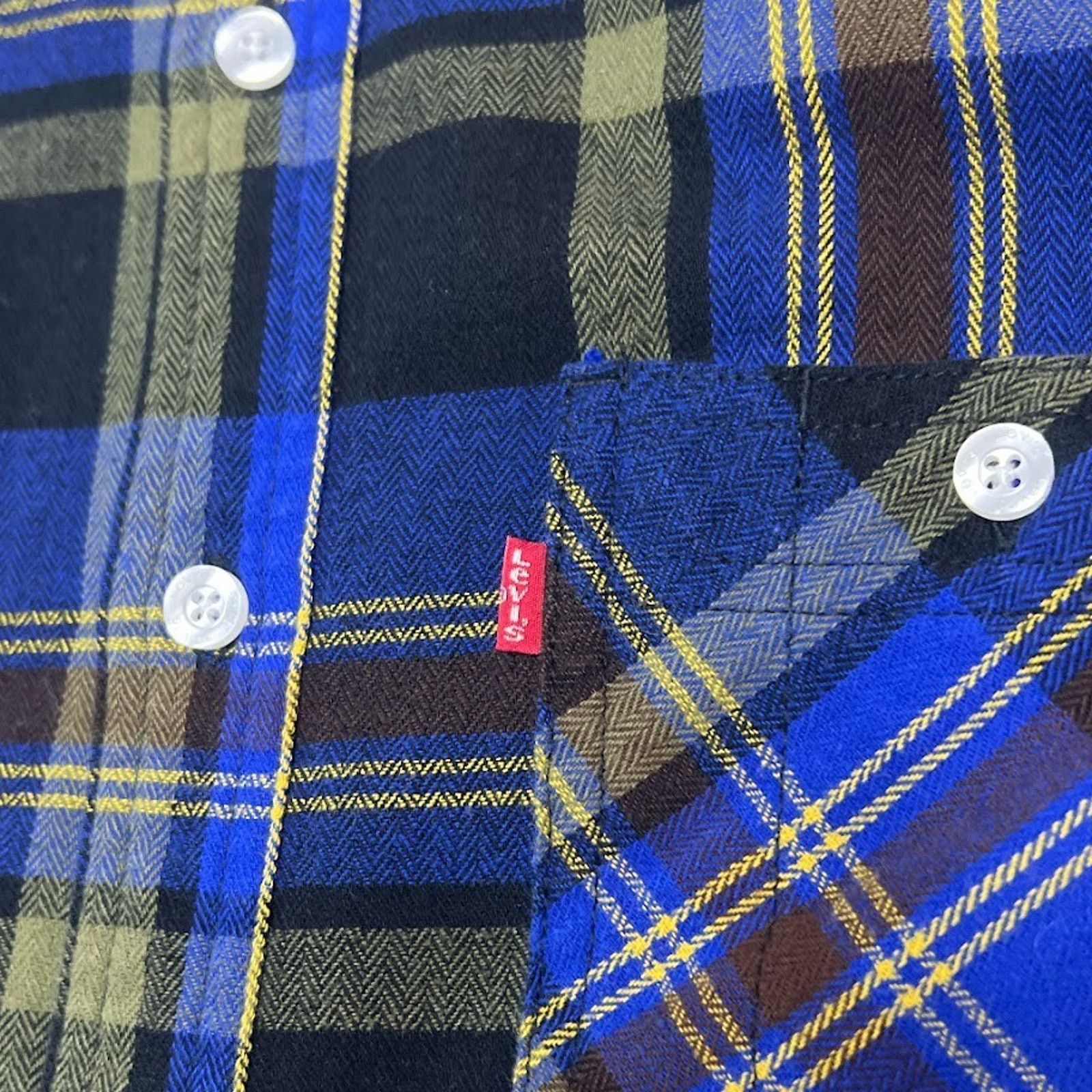 Levi's Levi's Mens Flannel Shirt Small Blue Black Plaid Long Sleeve Size US S / EU 44-46 / 1 - 6 Thumbnail