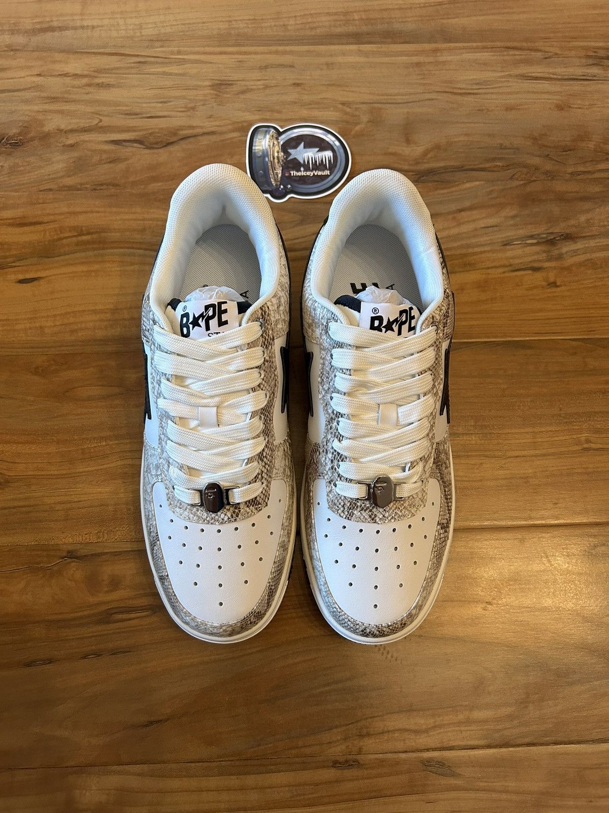 Bape NEW Bape Beige Snakeskin Bapestas Size US 8 / EU 41 - 8 Thumbnail
