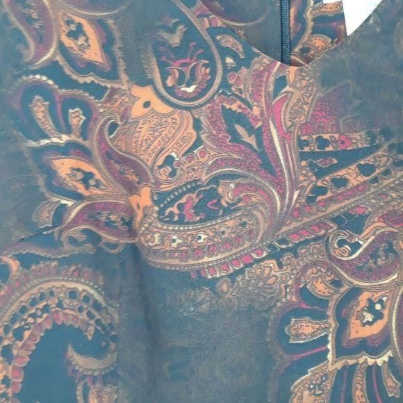 Vintage Vtg 90s Witchy Burnt Paisley Maxi Dress Sz M Black Double Sl Size M / US 6-8 / IT 42-44 - 14 Thumbnail