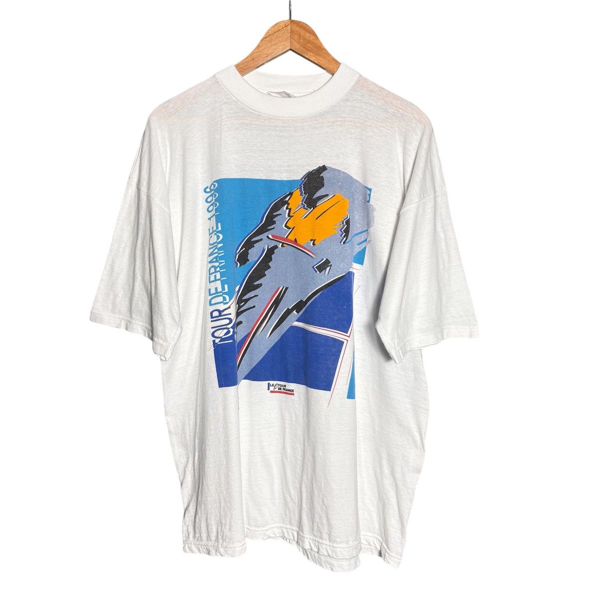 Vintage Vintage 90s Tour De France T-Shirt Size US XL / EU 56 / 4 - 1 Thumbnail